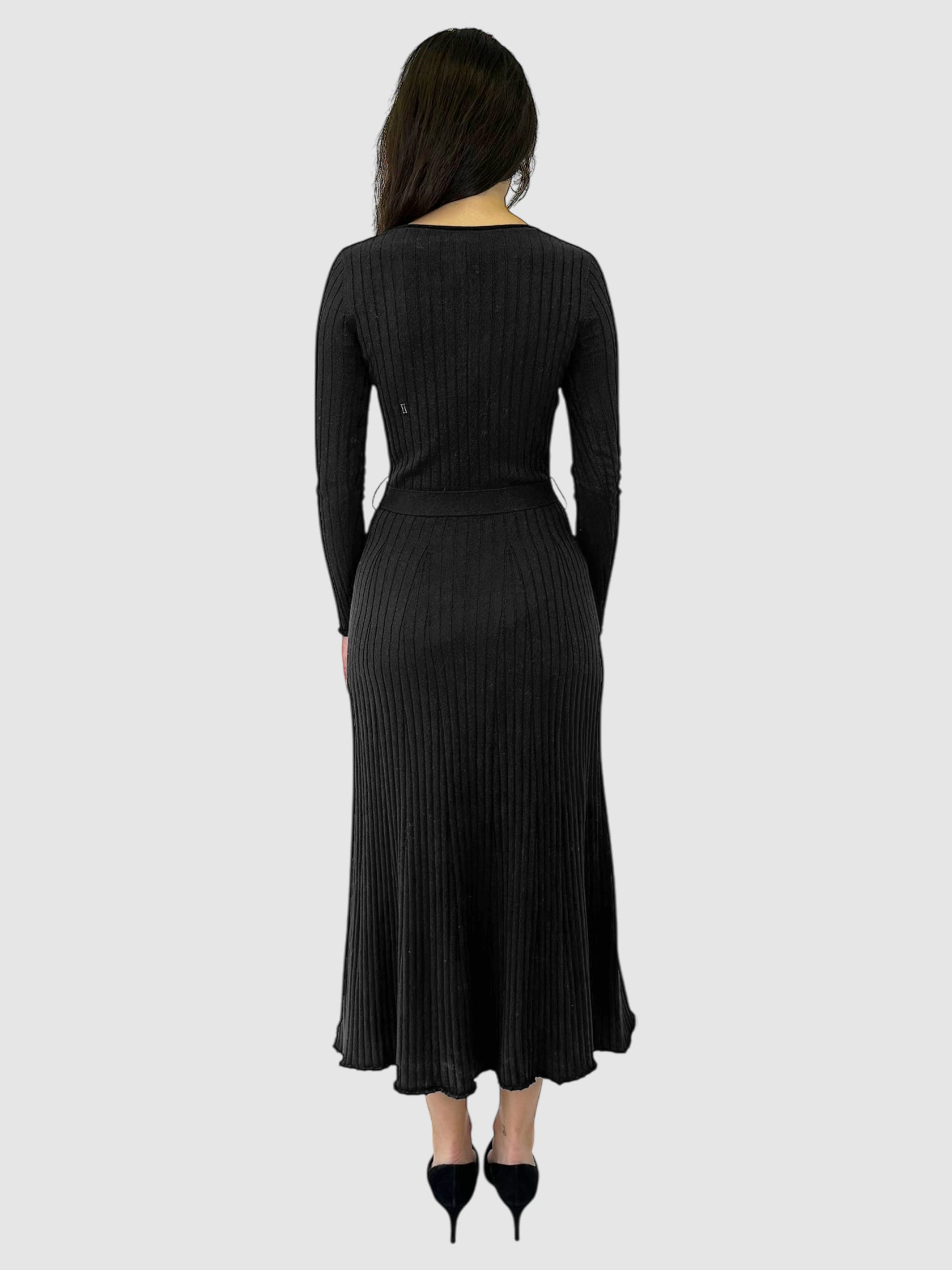 Wool Long Sleeve Maxi Dress - Size Small