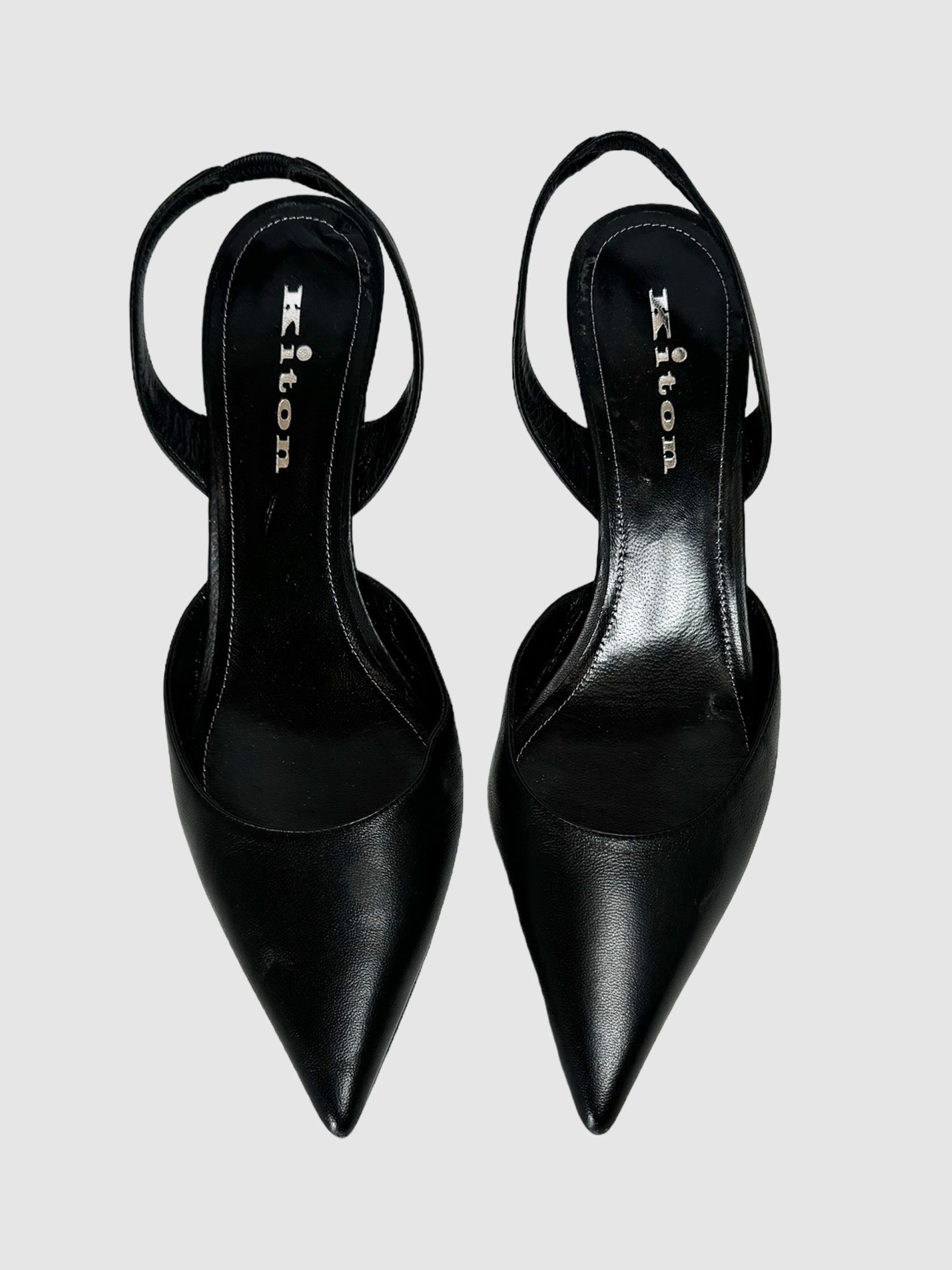 Leather Kitten Heels - Size 39