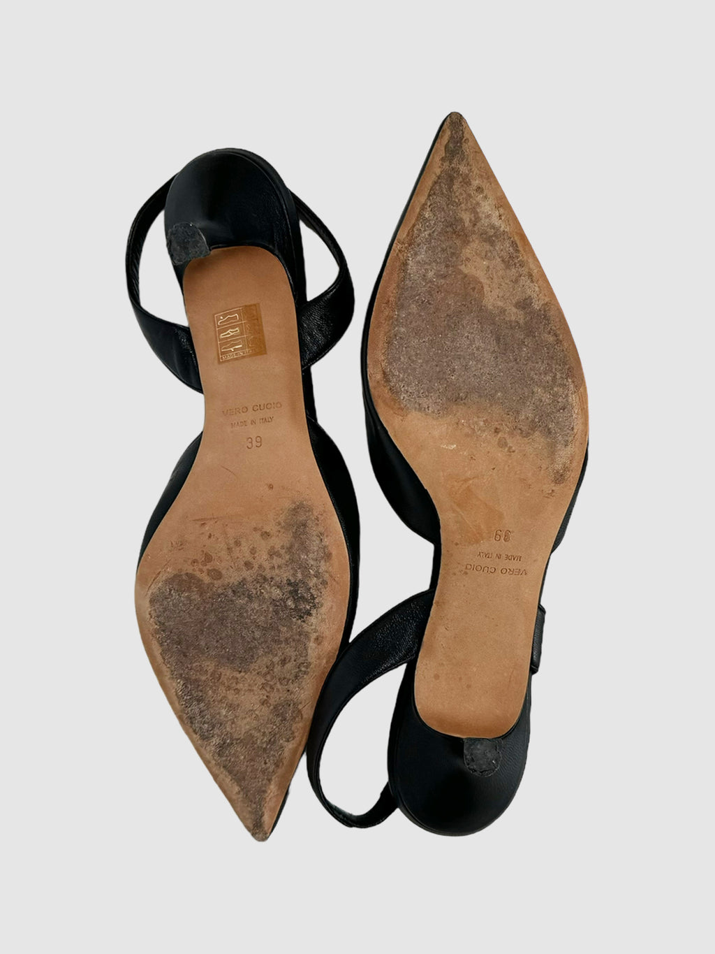 Leather Kitten Heels - Size 39