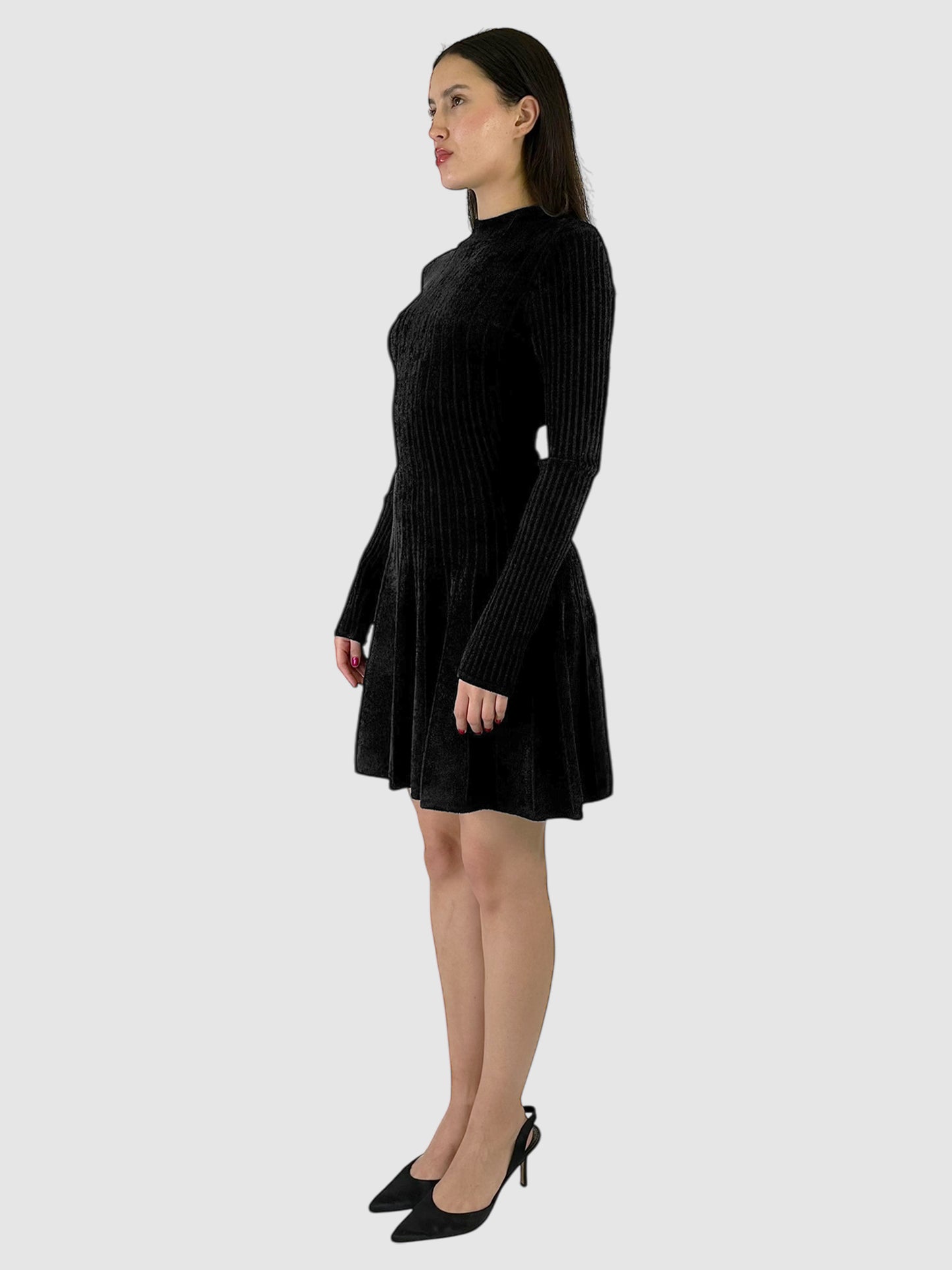 Knit Mock Neck Mini Dress - Size M