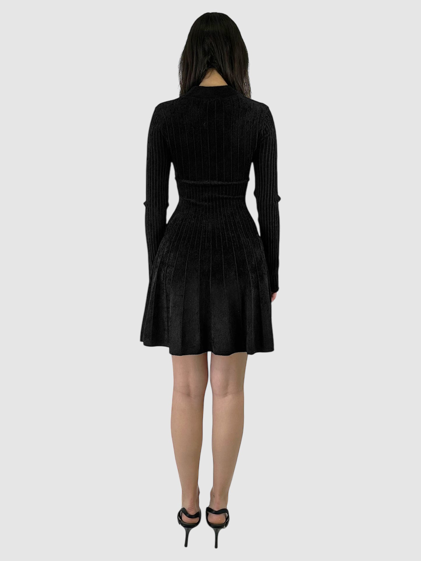 Knit Mock Neck Mini Dress - Size M