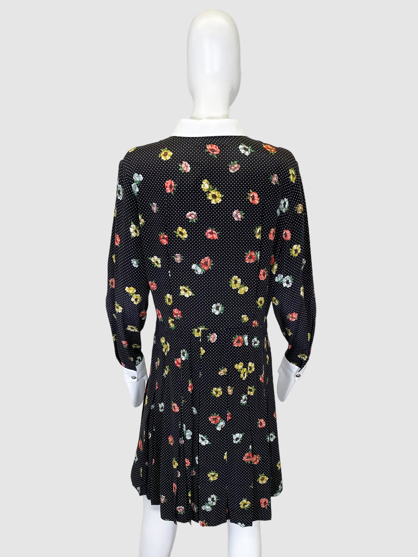 Polka Dot Floral Print Dress - Size L