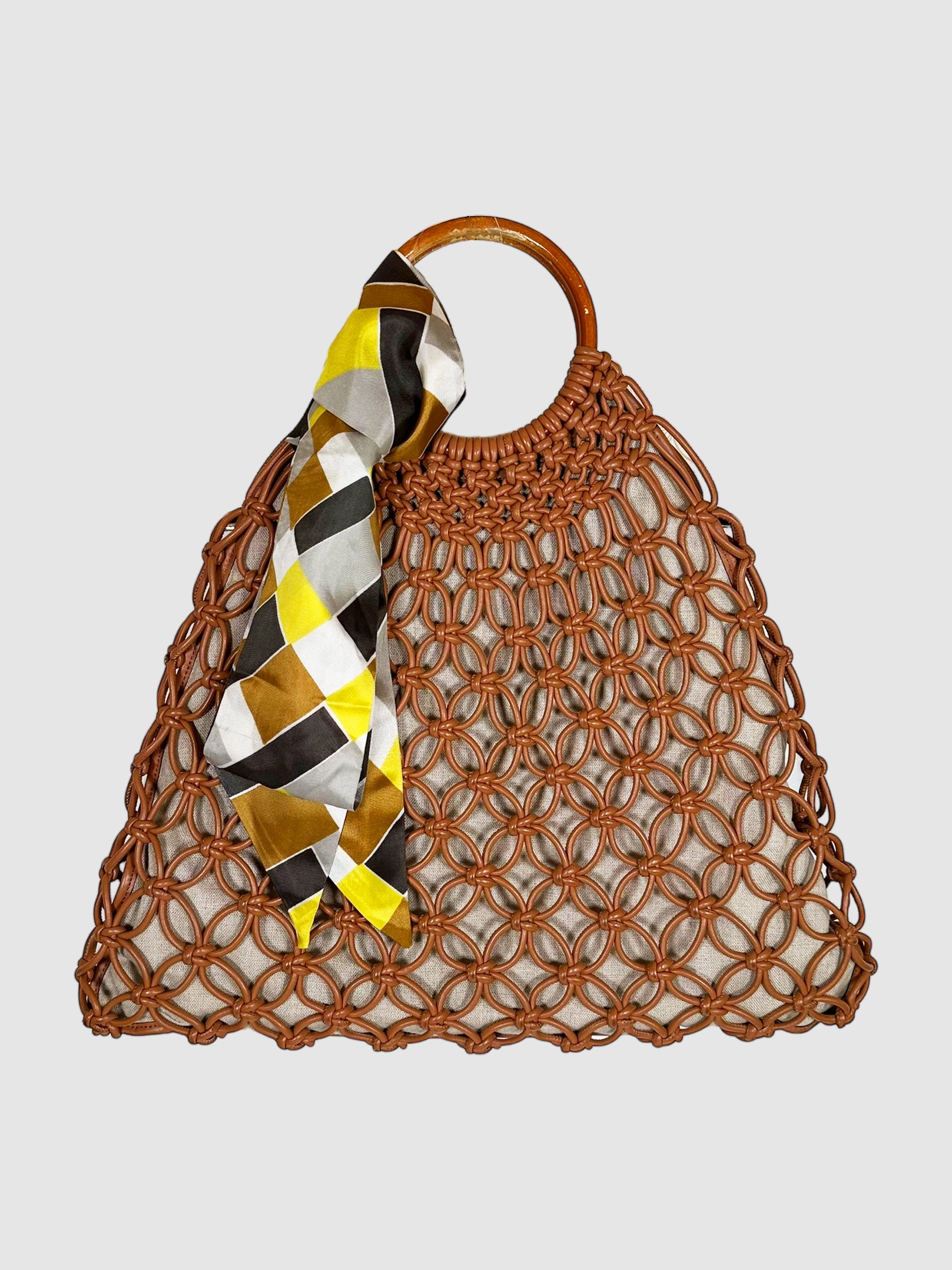 Michael Kors Brown and Beige Cooper Woven Leather Tote Consignment Secondhand Designer Luxury Resale Toronto Trendy