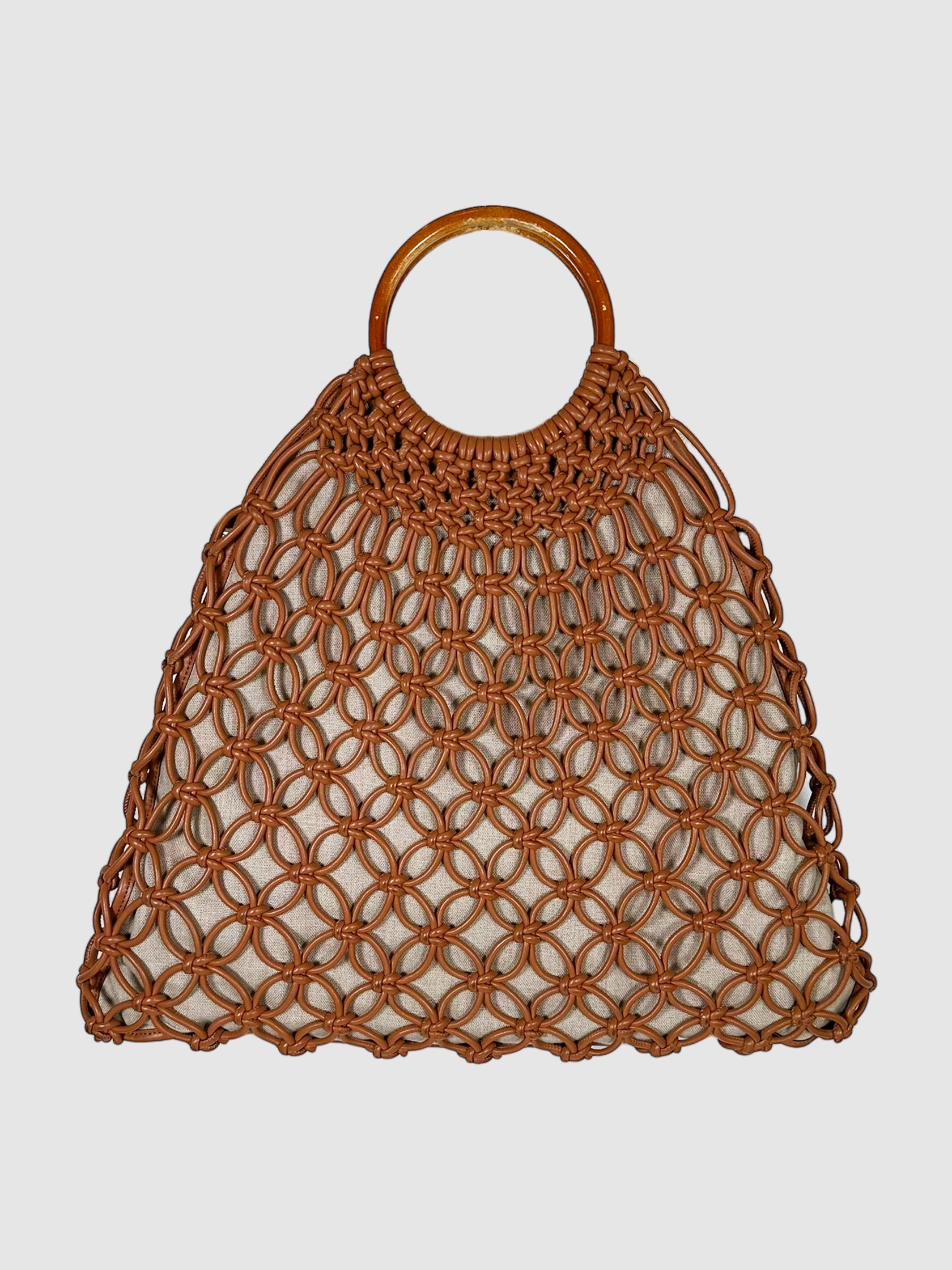 Michael Kors Brown and Beige Cooper Woven Leather Tote Consignment Secondhand Designer Luxury Resale Toronto Trendy