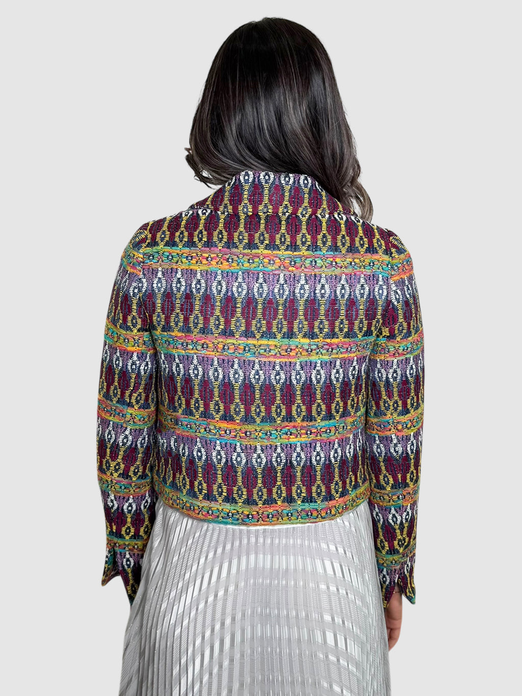 Crop Jacquard Blazer