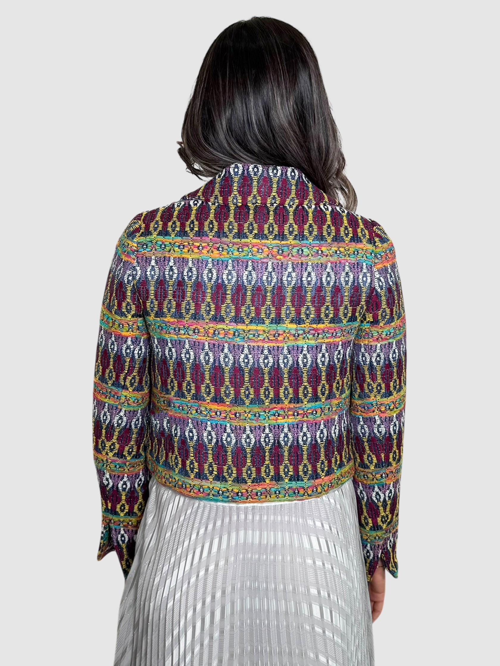 Crop Jacquard Blazer