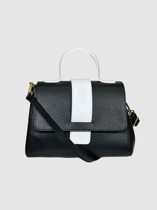 Vera Pelle Leather Crossbody Flap Bag