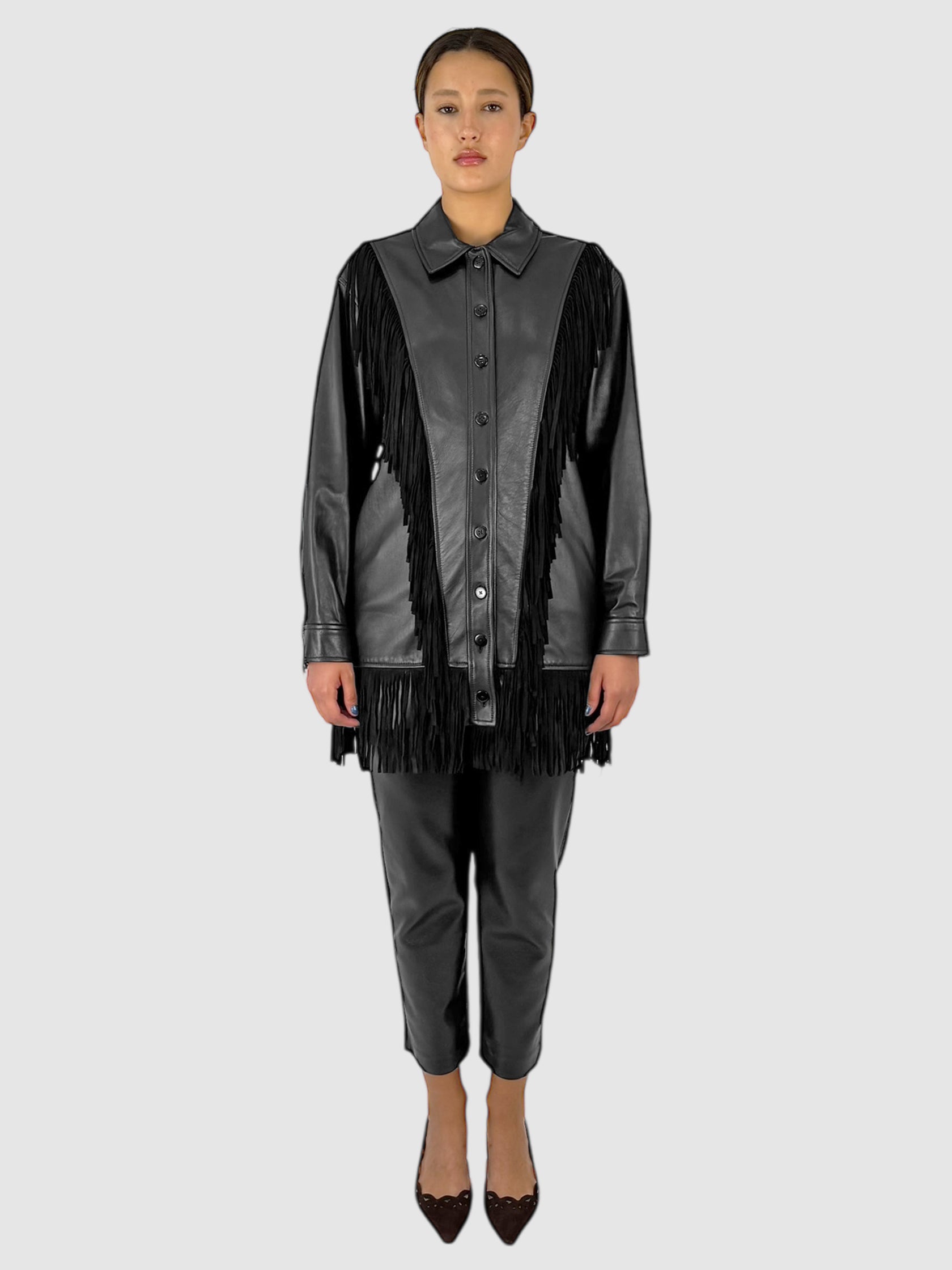 Leather Fringed Jacket