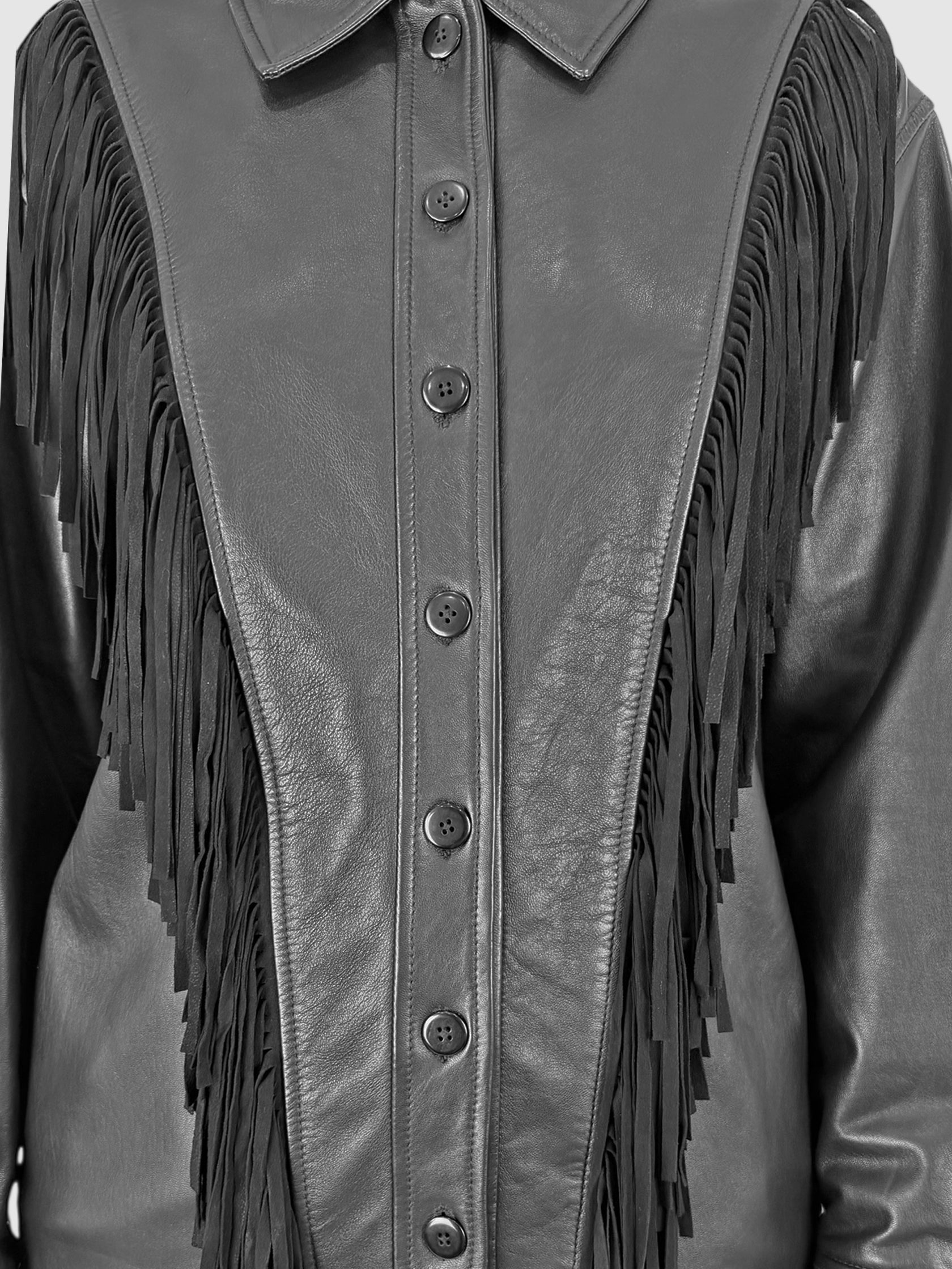 Leather Fringed Jacket
