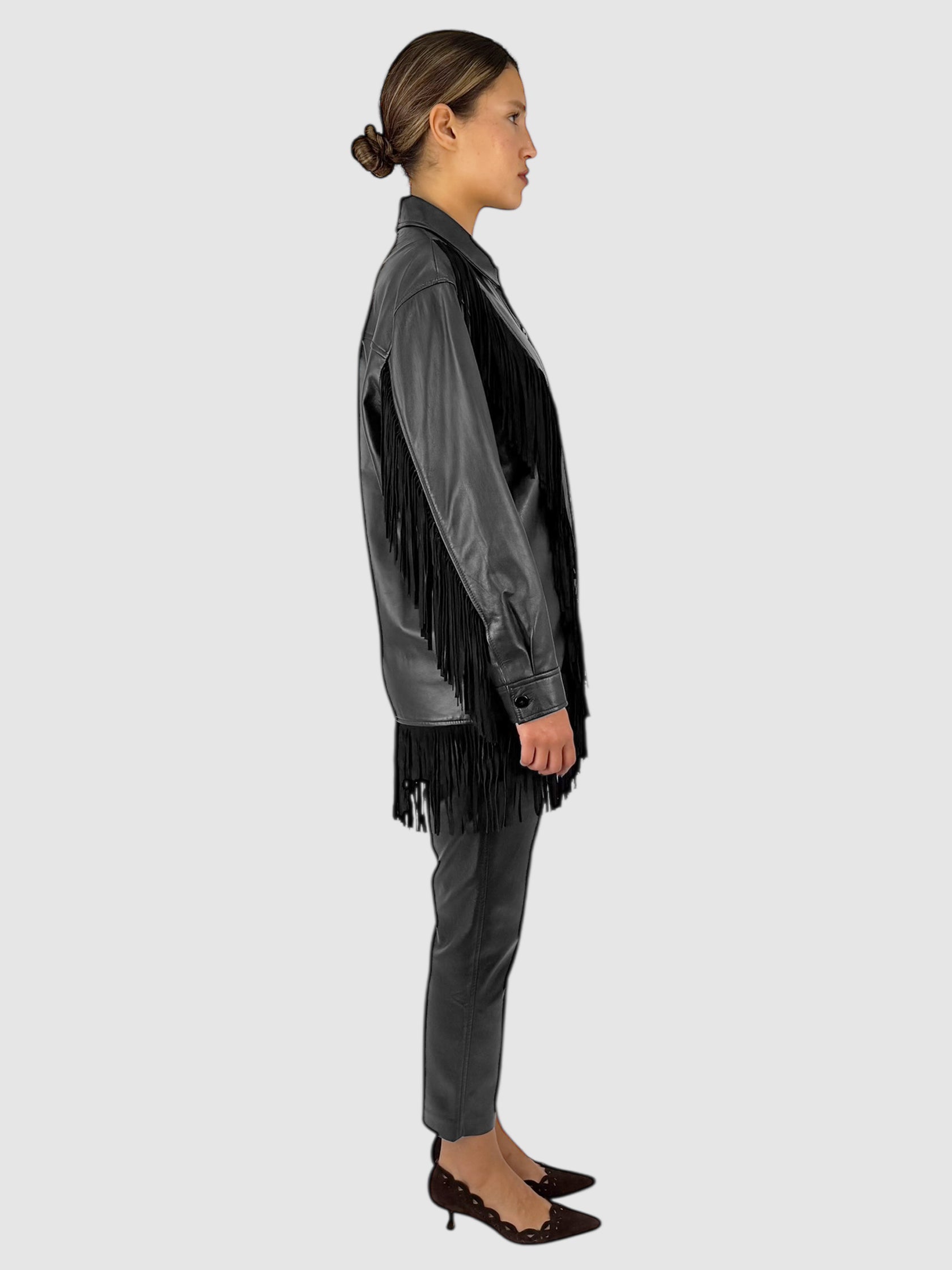 Leather Fringed Jacket