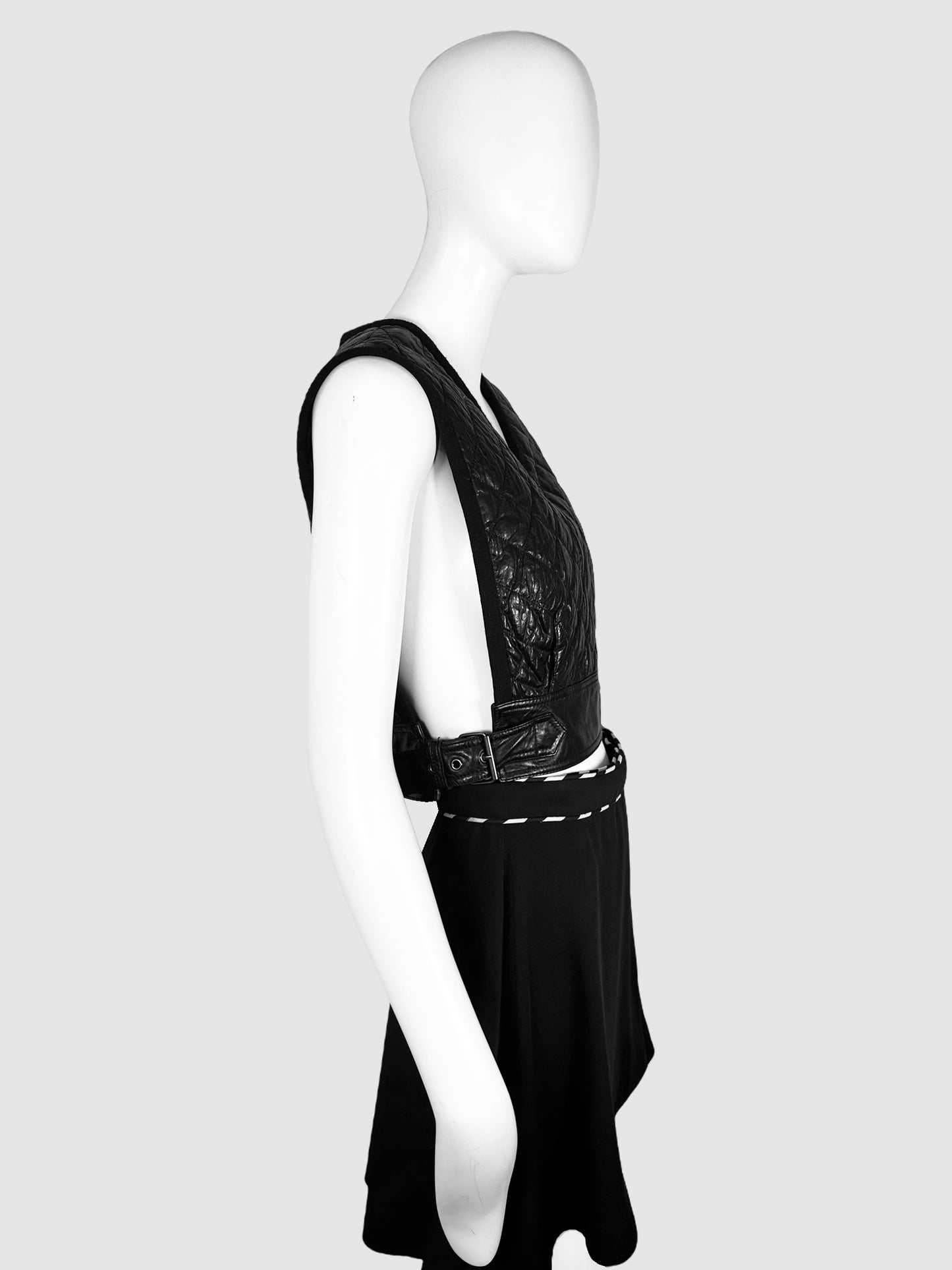 Quilted Leather Cropped Vest - Size 6