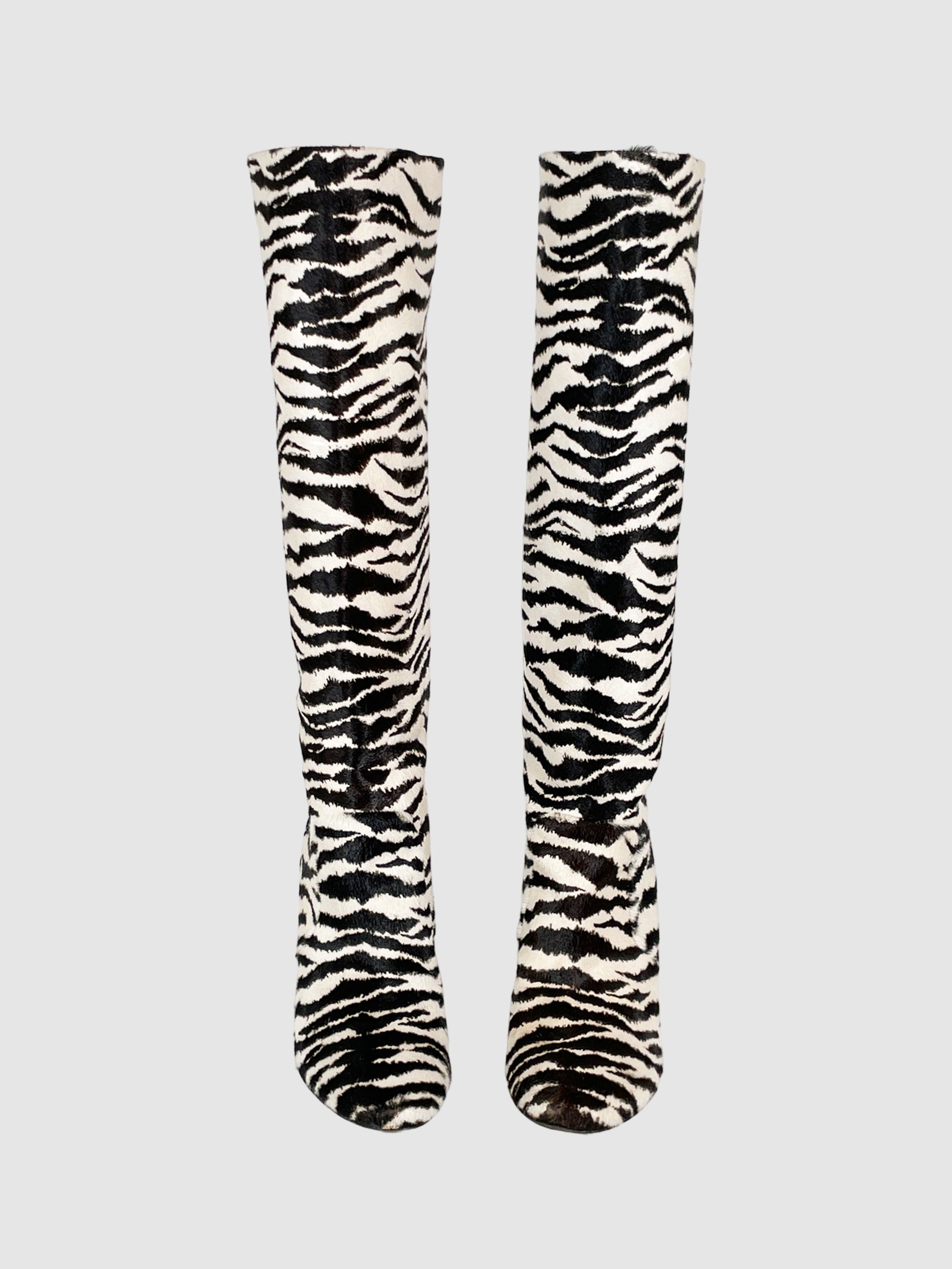 Lanvin Calf Hair Animal Print Boots - Size 39