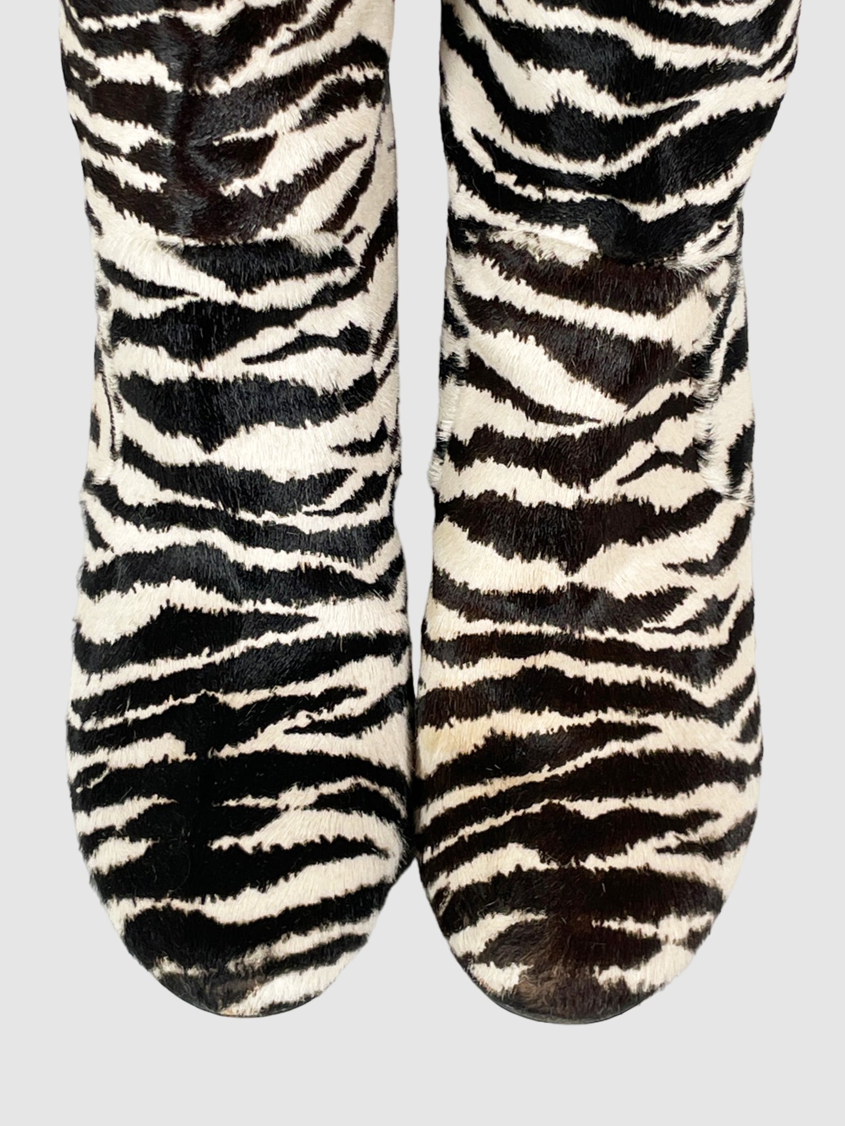 Lanvin Calf Hair Animal Print Boots - Size 39