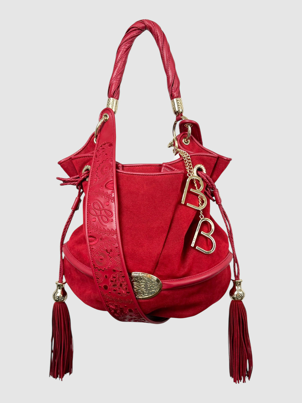 Lancel Brigitte Bardot BB Red Suede Shoulder Bag Luxury Designer Resale Consignment Toronto Secondhand Pre-Loved