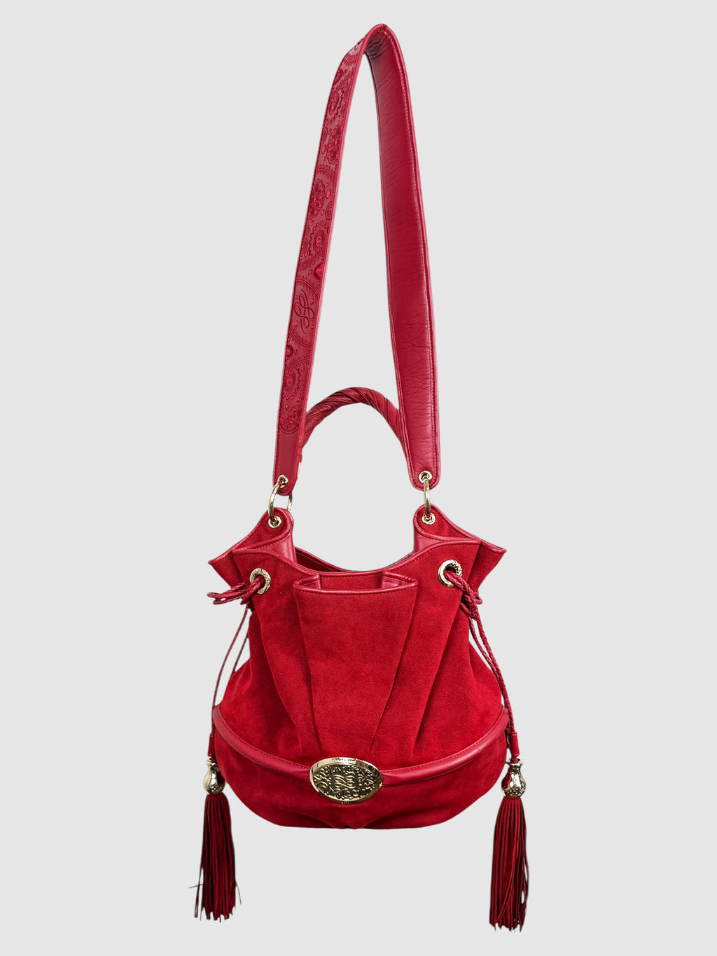 Lancel Brigitte Bardot BB Red Suede Shoulder Bag Luxury Designer Resale Consignment Toronto Secondhand Pre-Loved