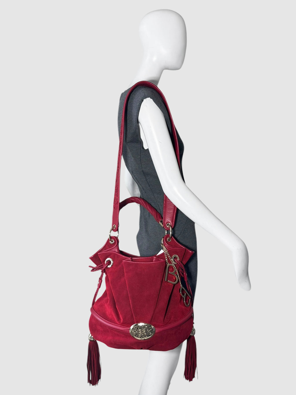 Lancel Brigitte Bardot BB Red Suede Shoulder Bag Luxury Designer Resale Consignment Toronto Secondhand Pre-Loved