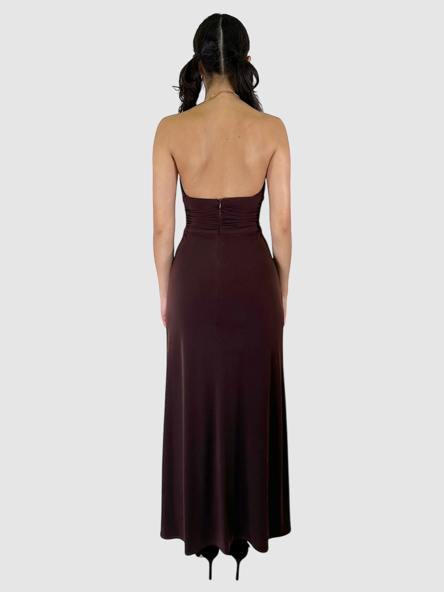 Front Keyhole Halter Maxi Dress - Size 4