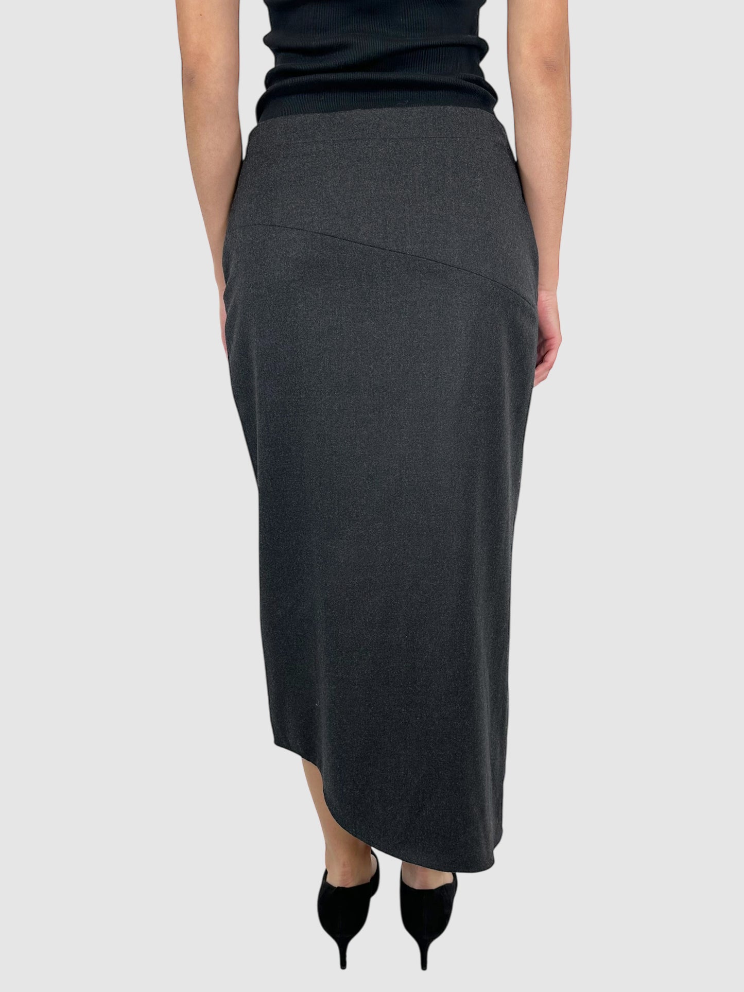 Wool Side Slit Maxi Skirt - Size 12