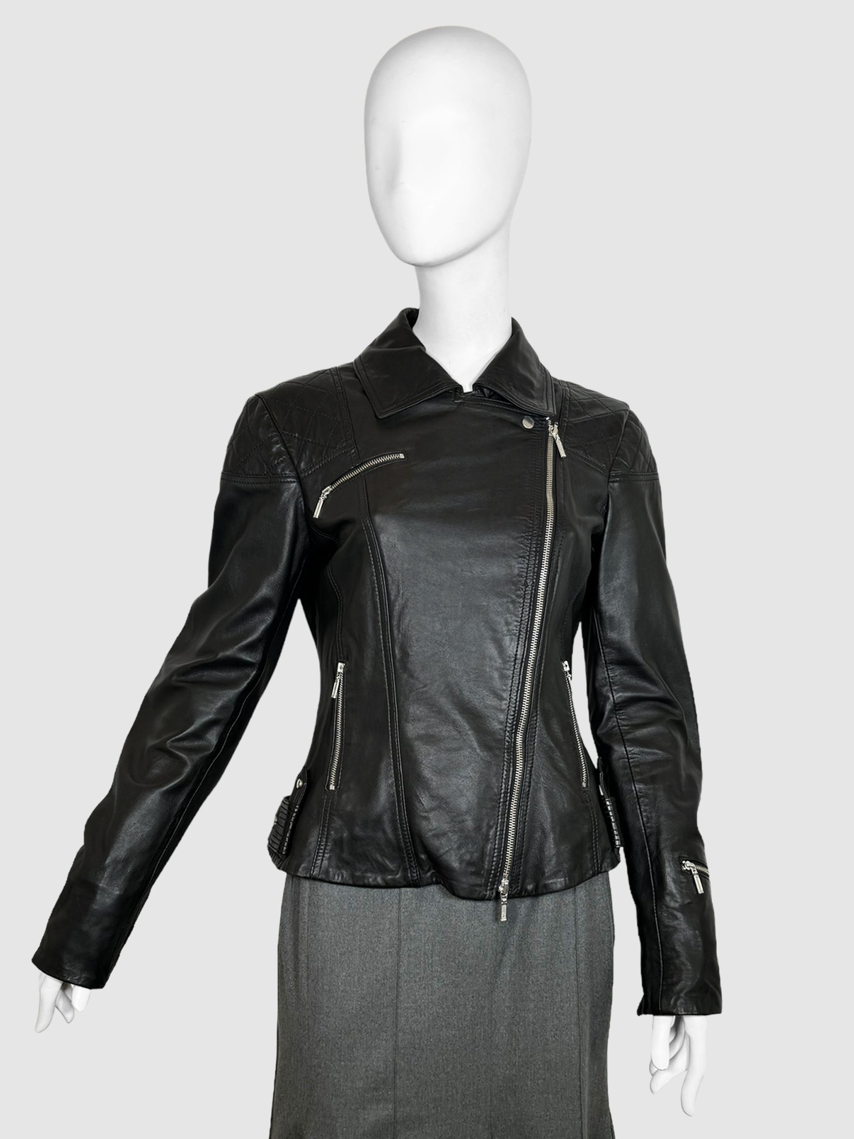 Blink Leather Biker Jacket - Size S