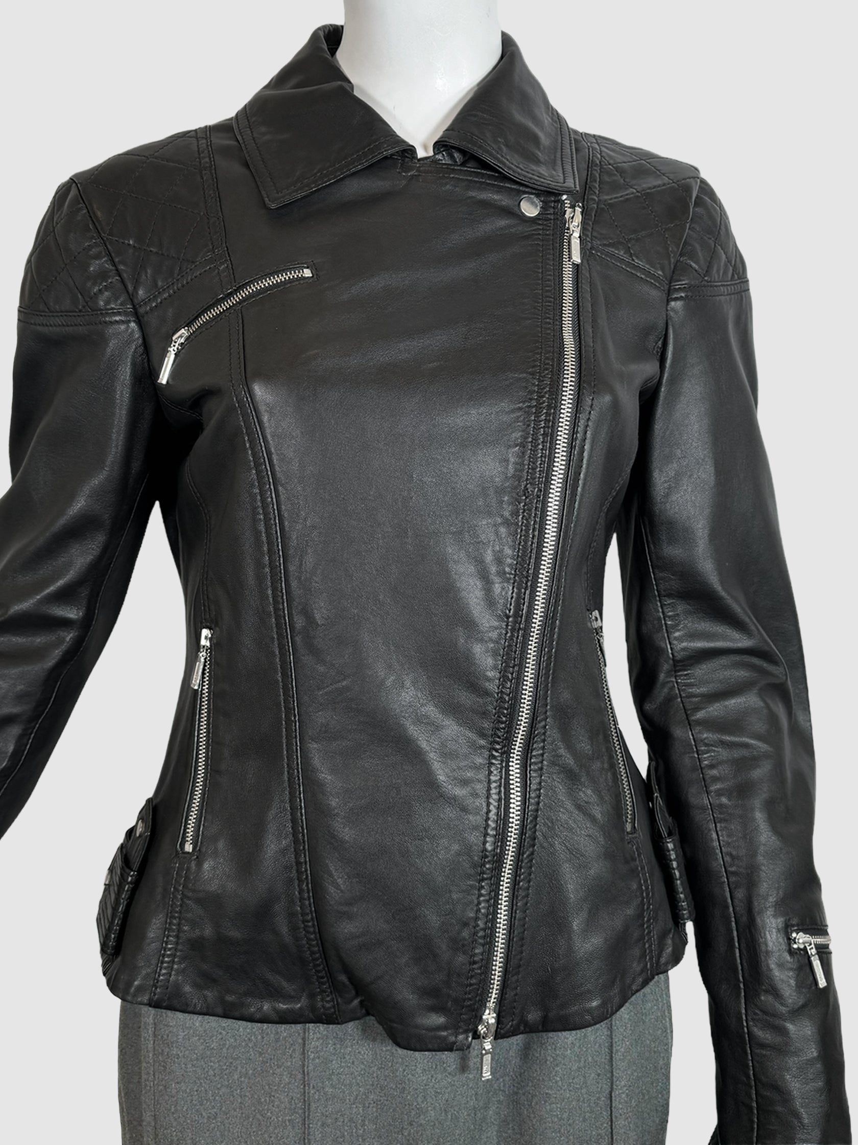 Blink Leather Biker Jacket - Size S