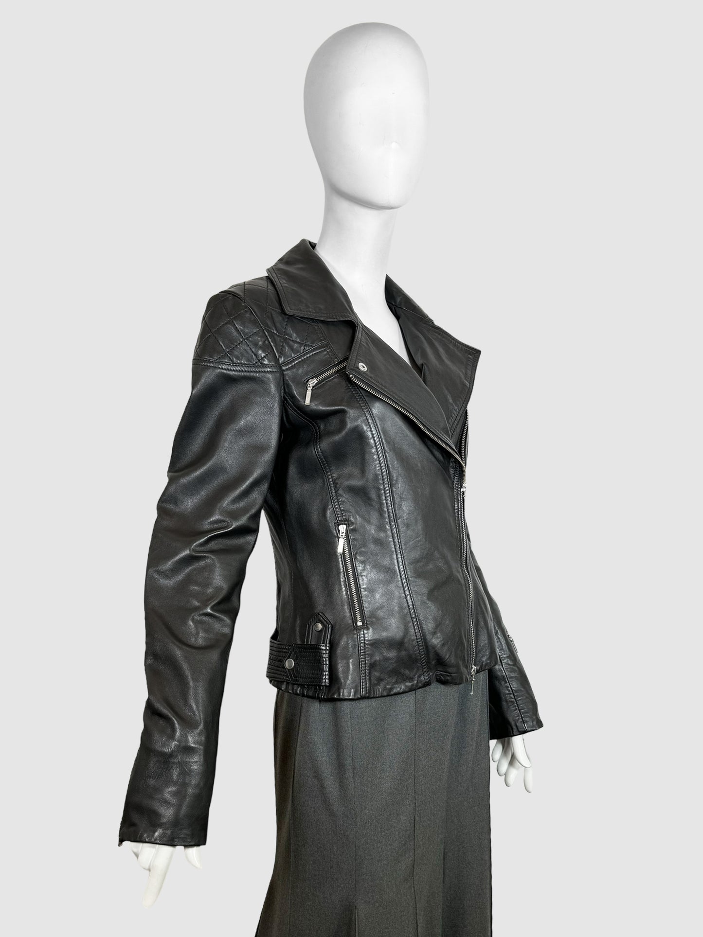 Blink Leather Biker Jacket - Size S