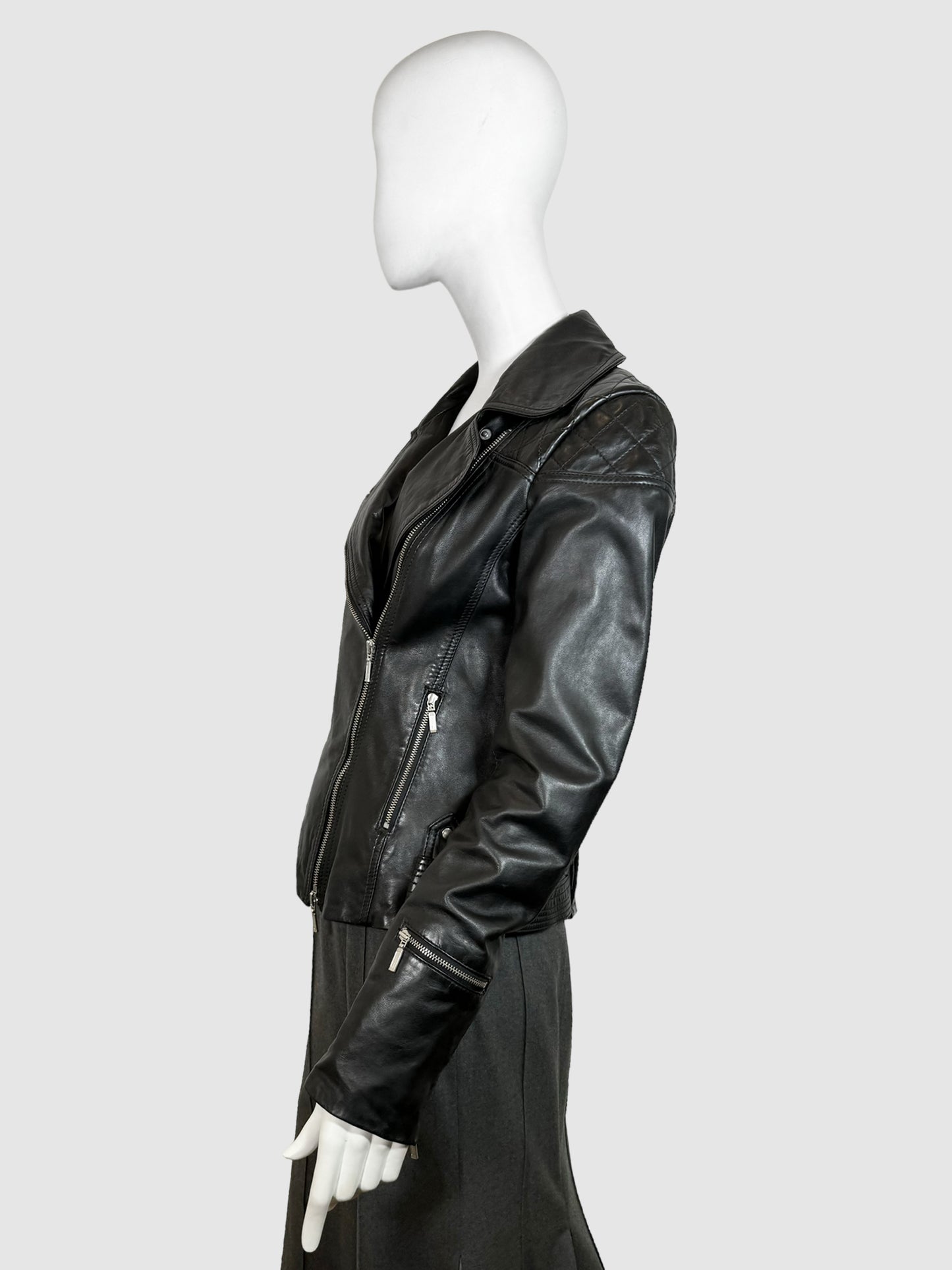 Blink Leather Biker Jacket - Size S