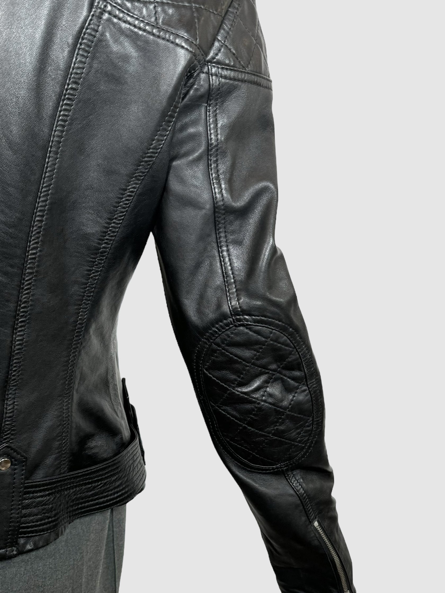 Blink Leather Biker Jacket - Size S
