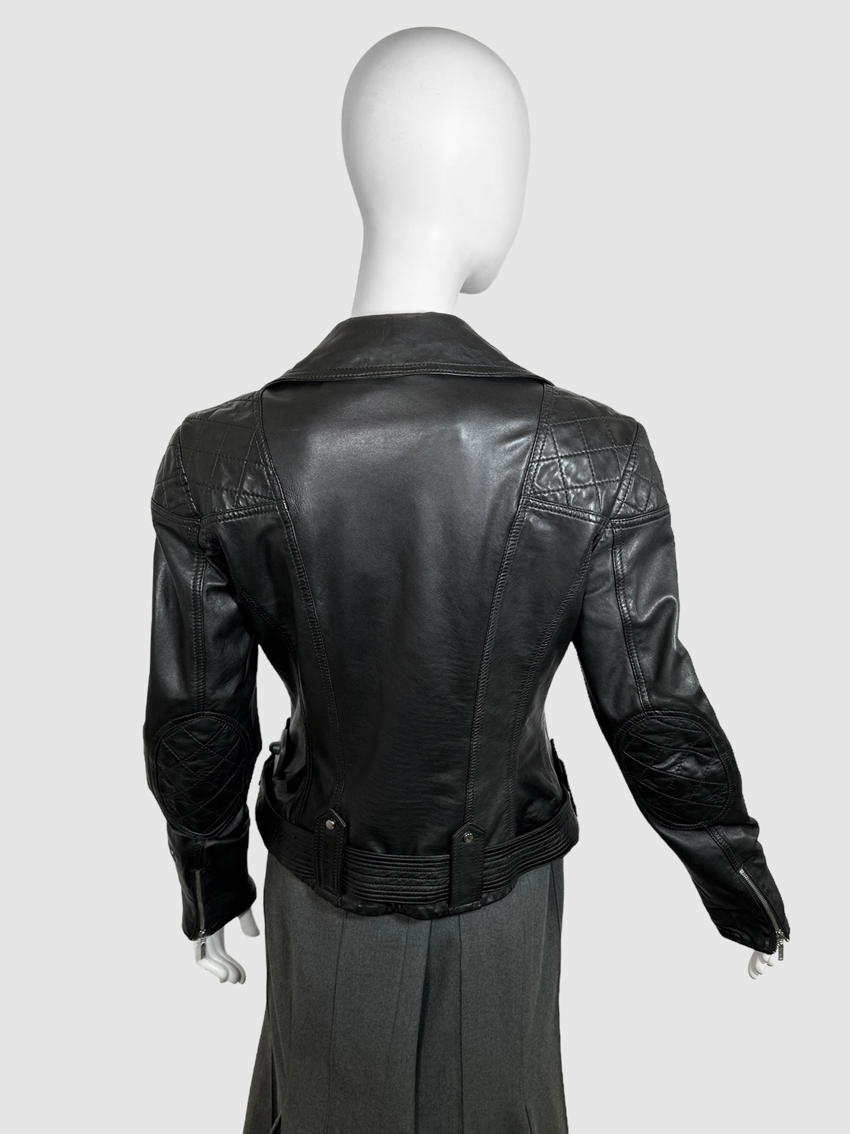 Blink Leather Biker Jacket - Size S