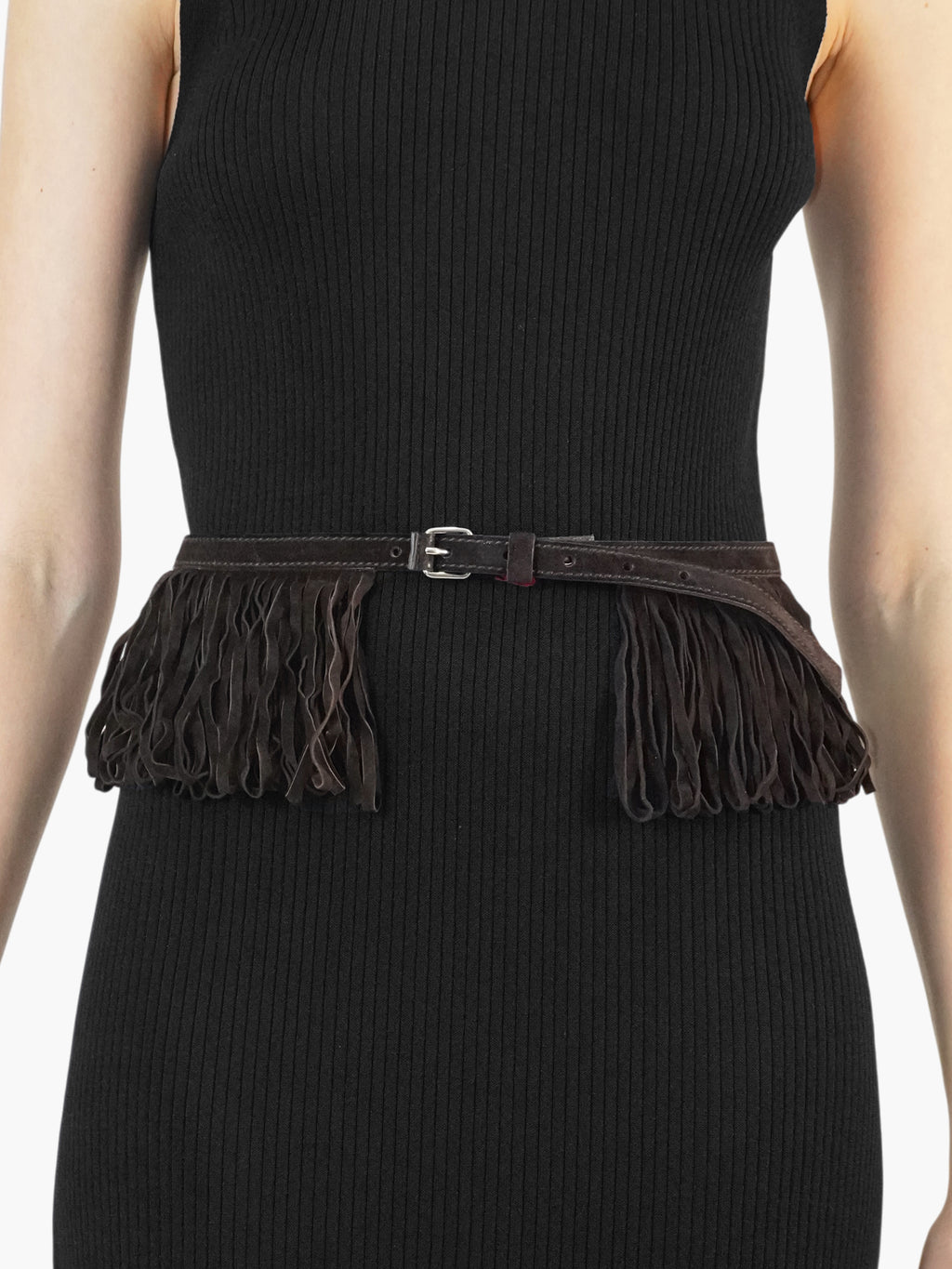 Suede Fringed Belt