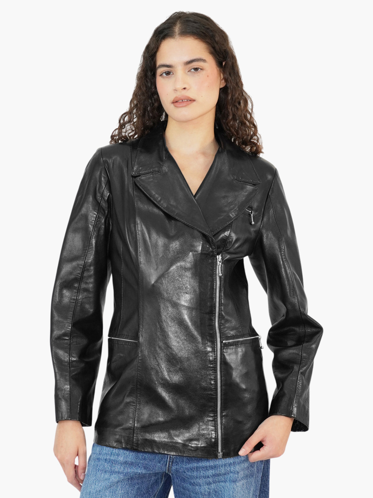 Leather Zip-Up Jacket