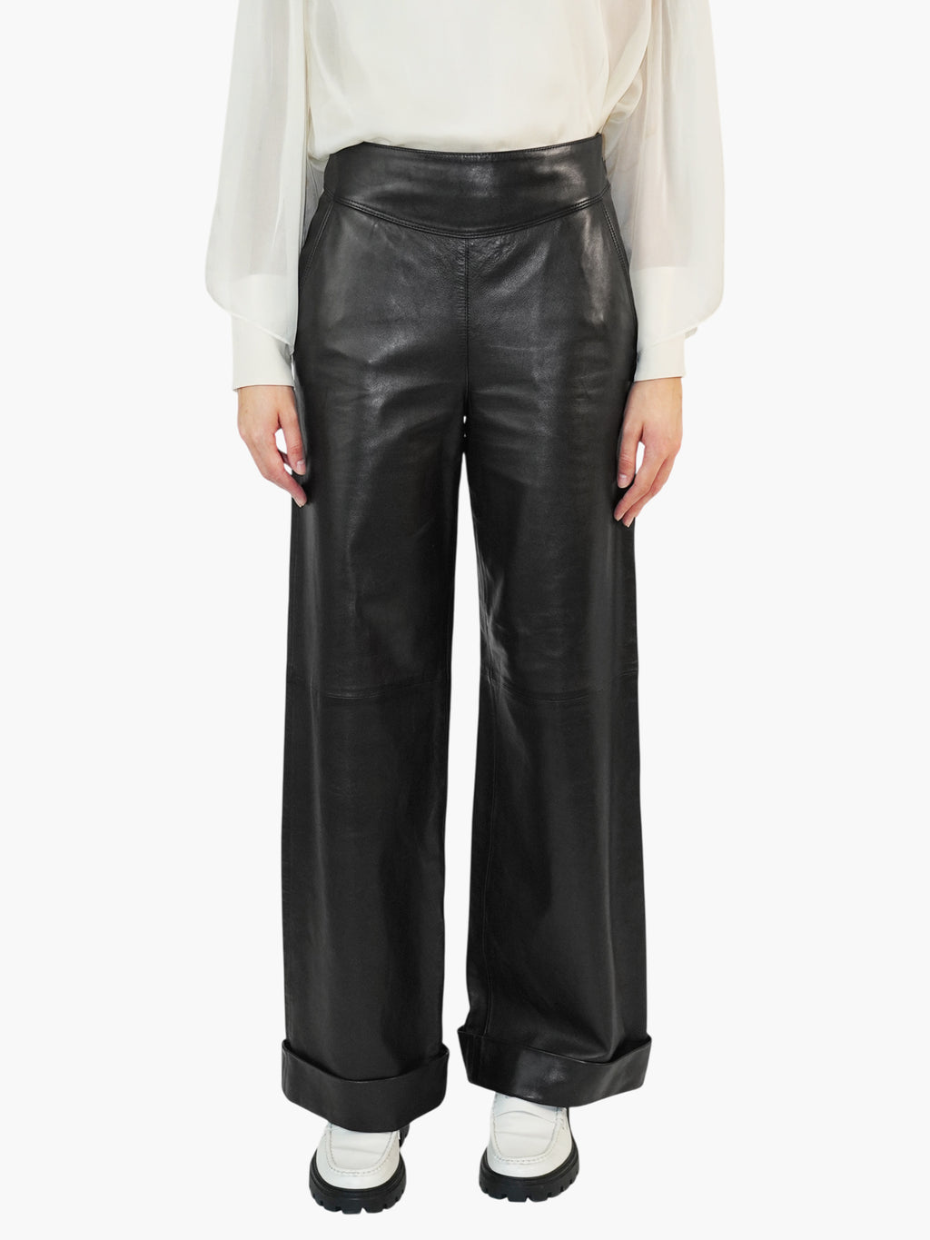 Leather Wide Leg Pants