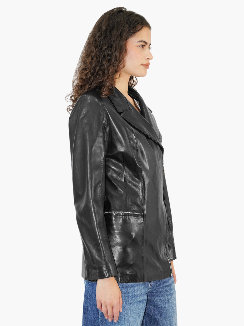 Leather Zip-Up Jacket