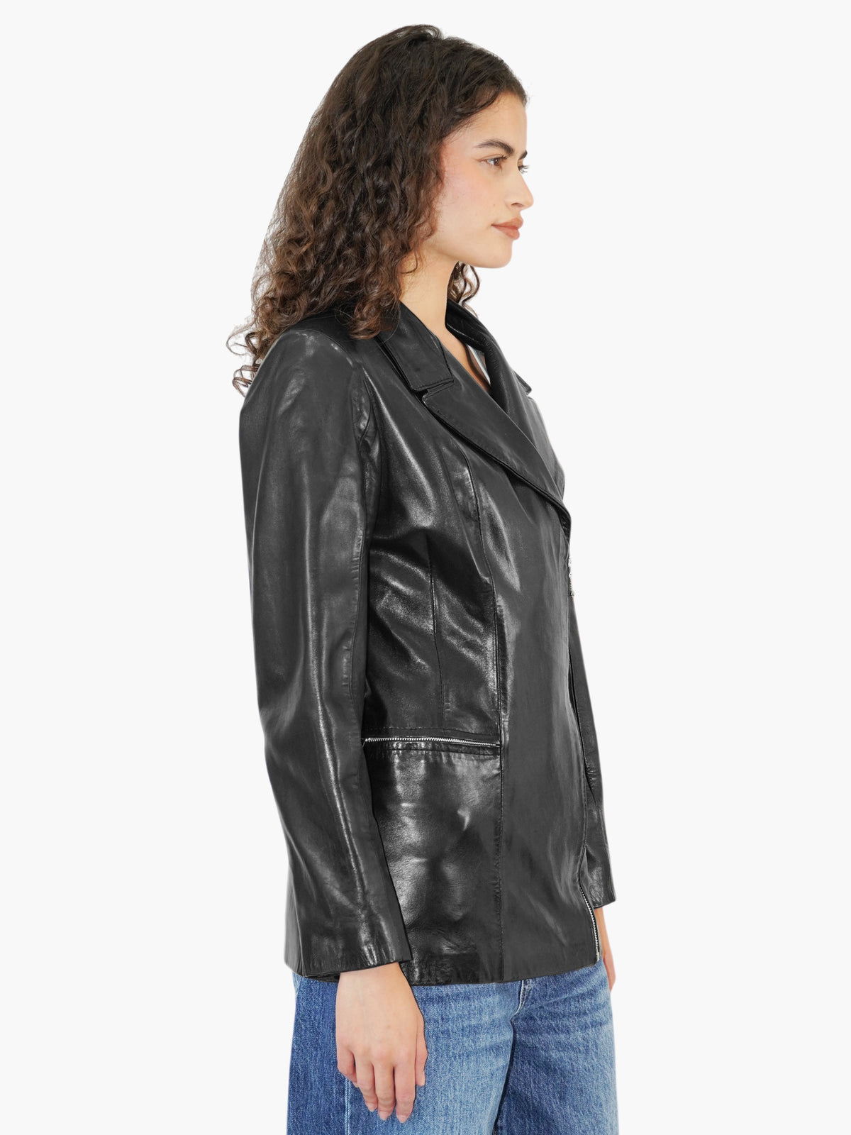 Leather Zip-Up Jacket