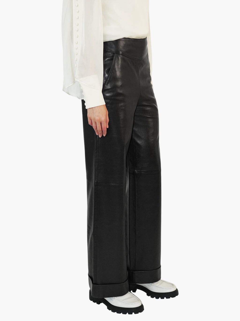 Leather Wide Leg Pants