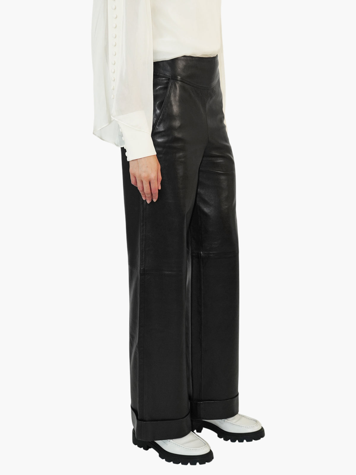 Leather Wide Leg Pants
