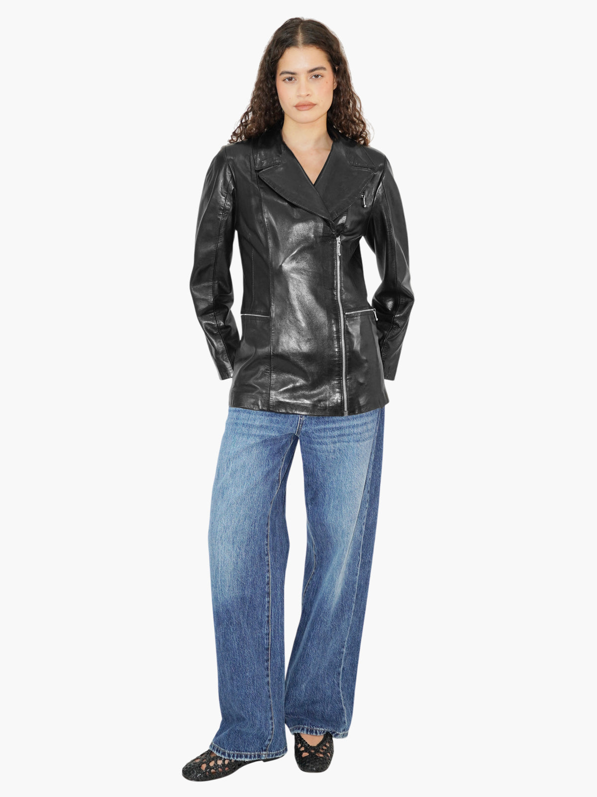 Leather Zip-Up Jacket