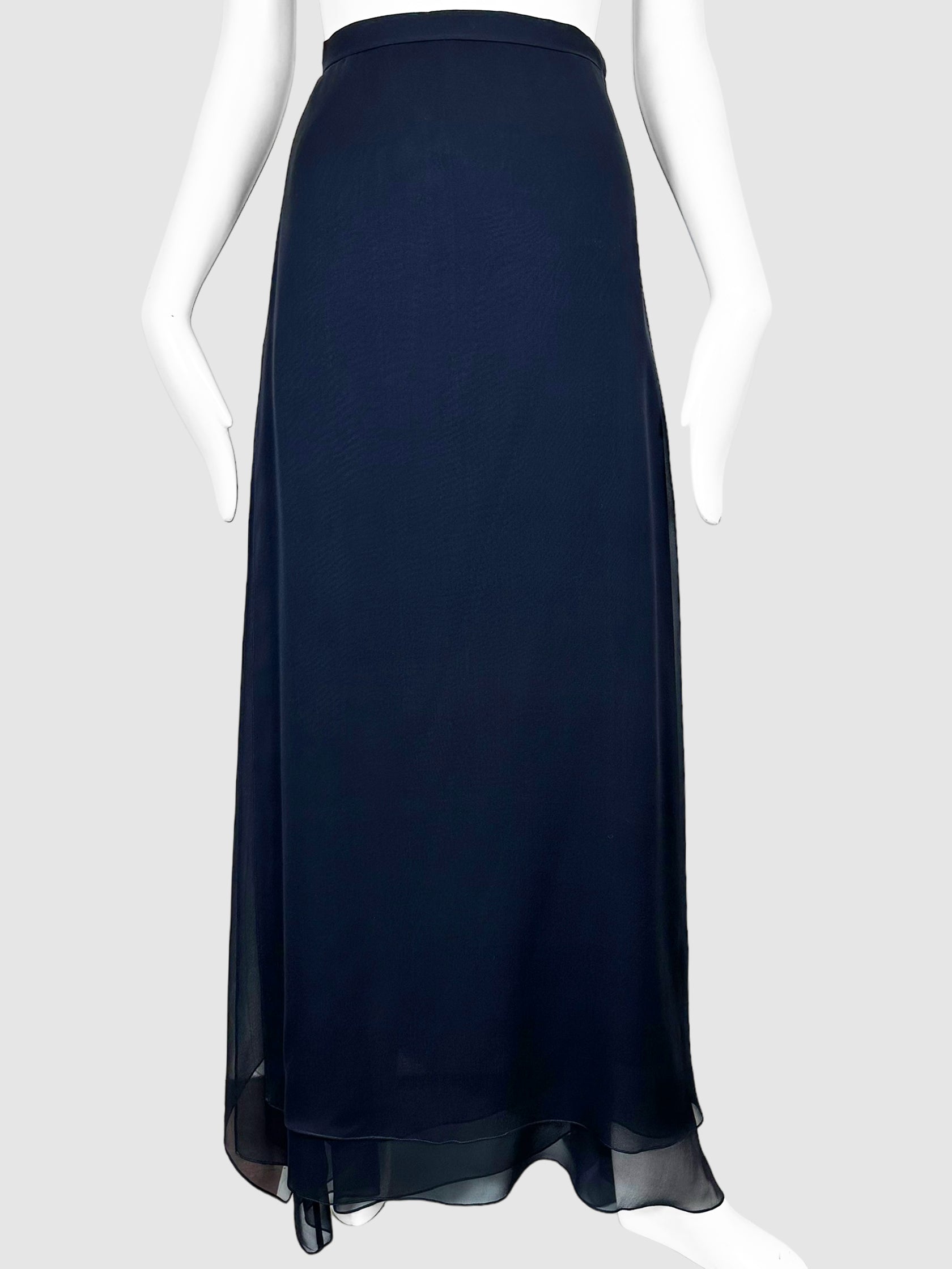 Sheer Layered Wrap Maxi Skirt - Size S