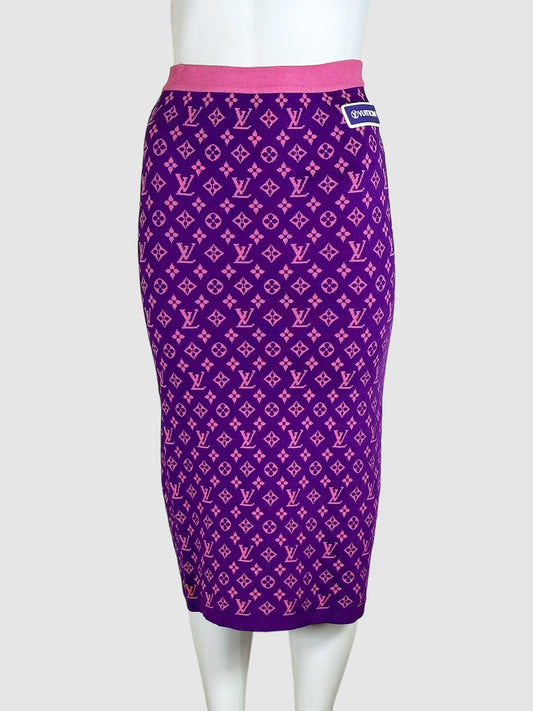 Louis Vuitton Monogram Midi Skirt - Size XS