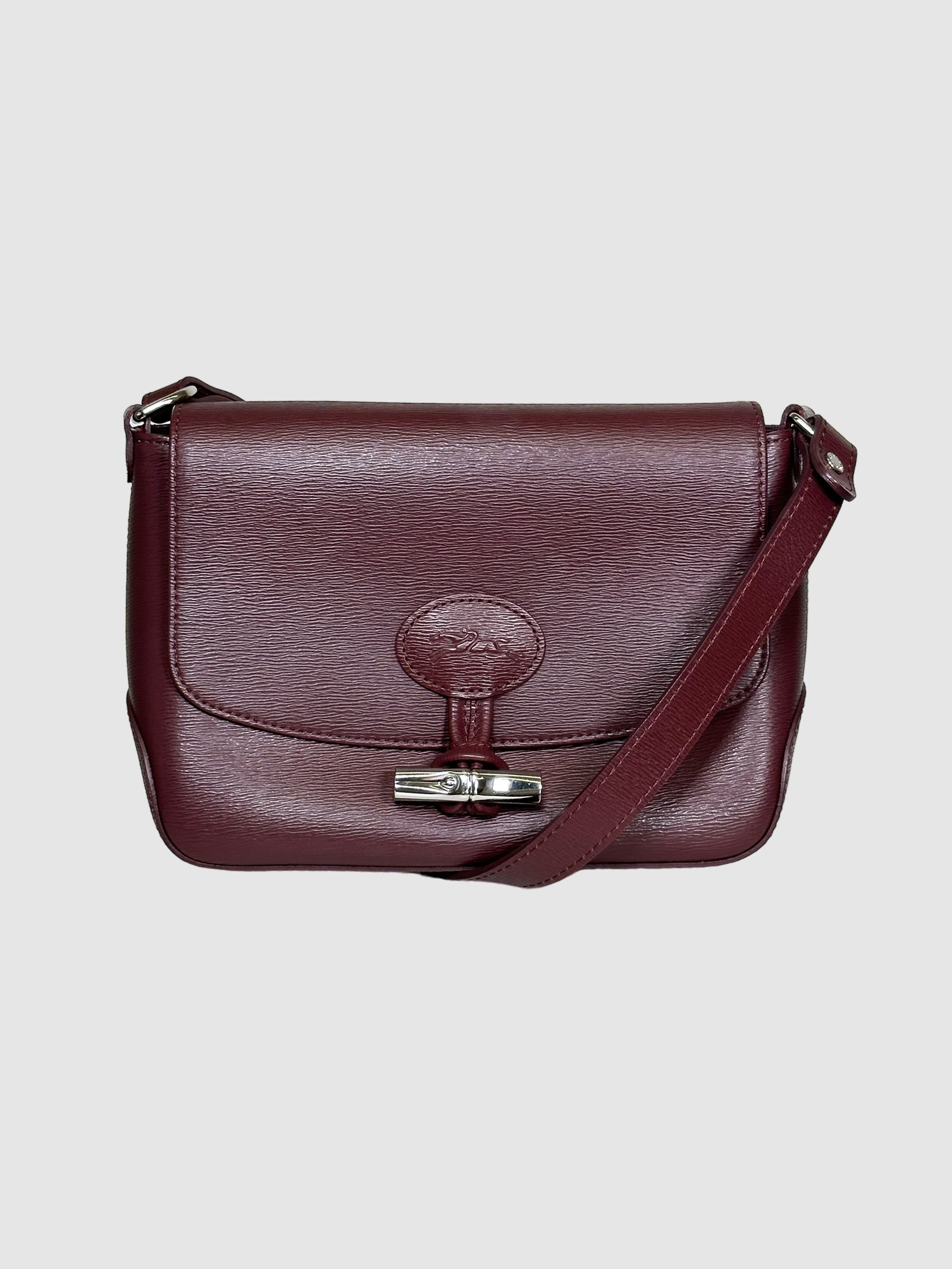 Longchamp Embossed Leather Crossbody Bag