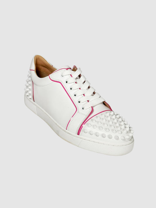 Christian Louboutin Leather Studded Accents Sneakers - Size 39