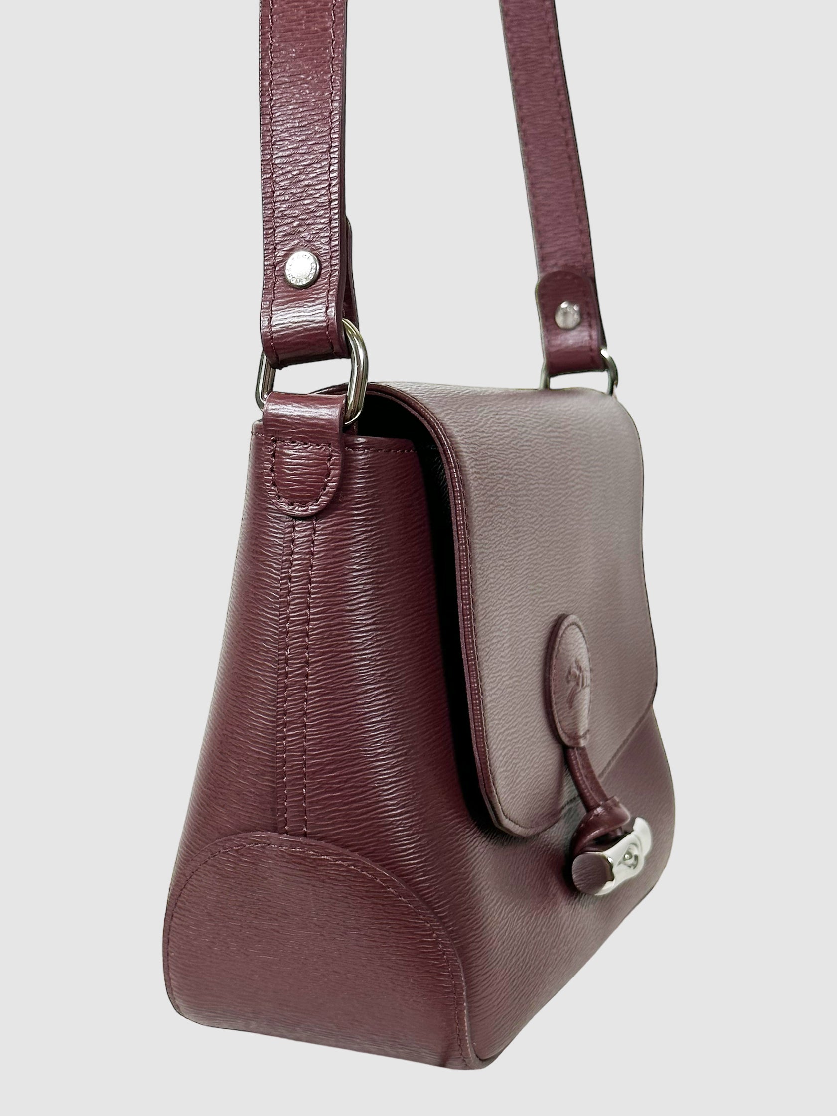 Longchamp Embossed Leather Crossbody Bag