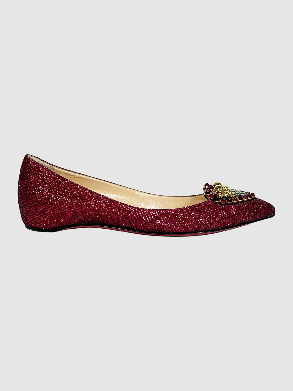 Christian Louboutin Sparkling 'Heart" Flats - Size 36.5