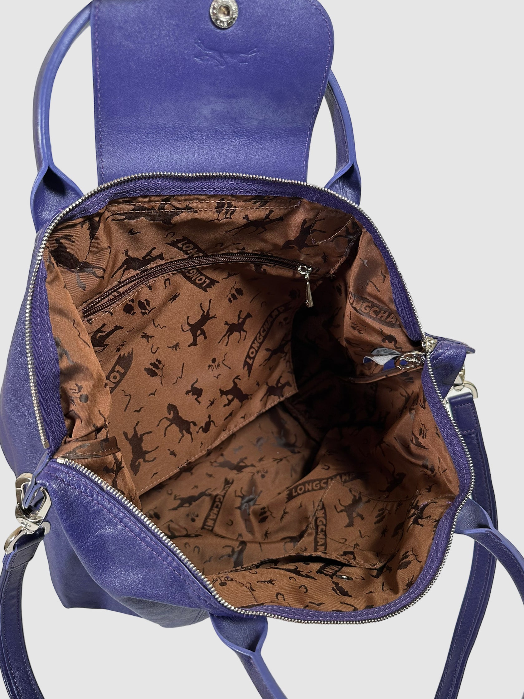 Le Pliage Leather Tote Bag