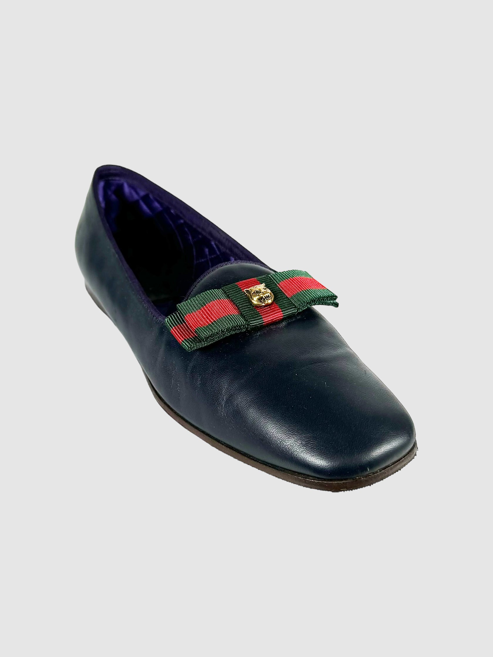 Leather Square Toe Loafers - Size 39