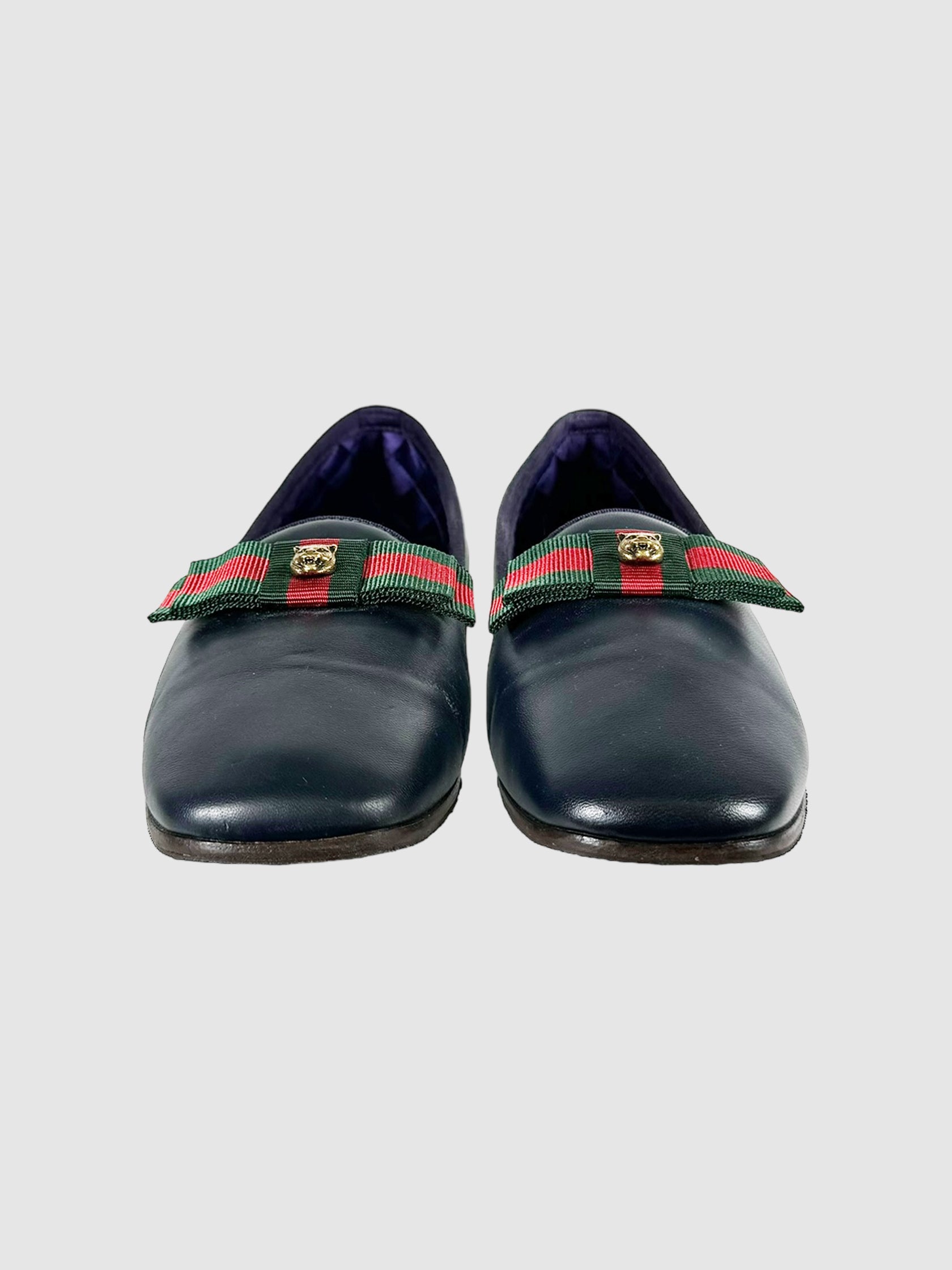 Leather Square Toe Loafers - Size 39