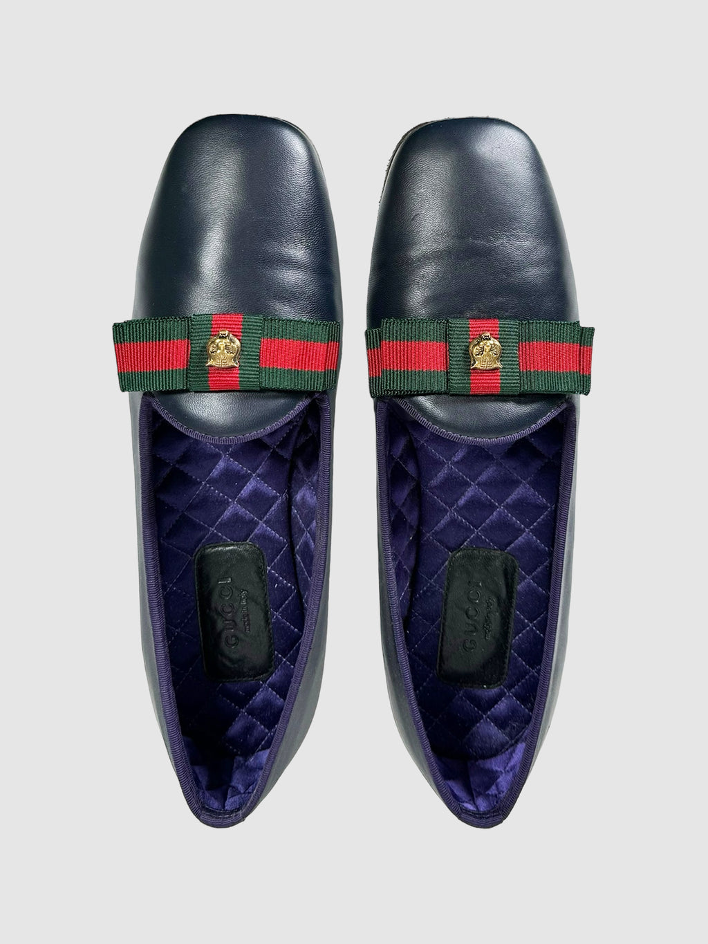 Leather Square Toe Loafers - Size 39