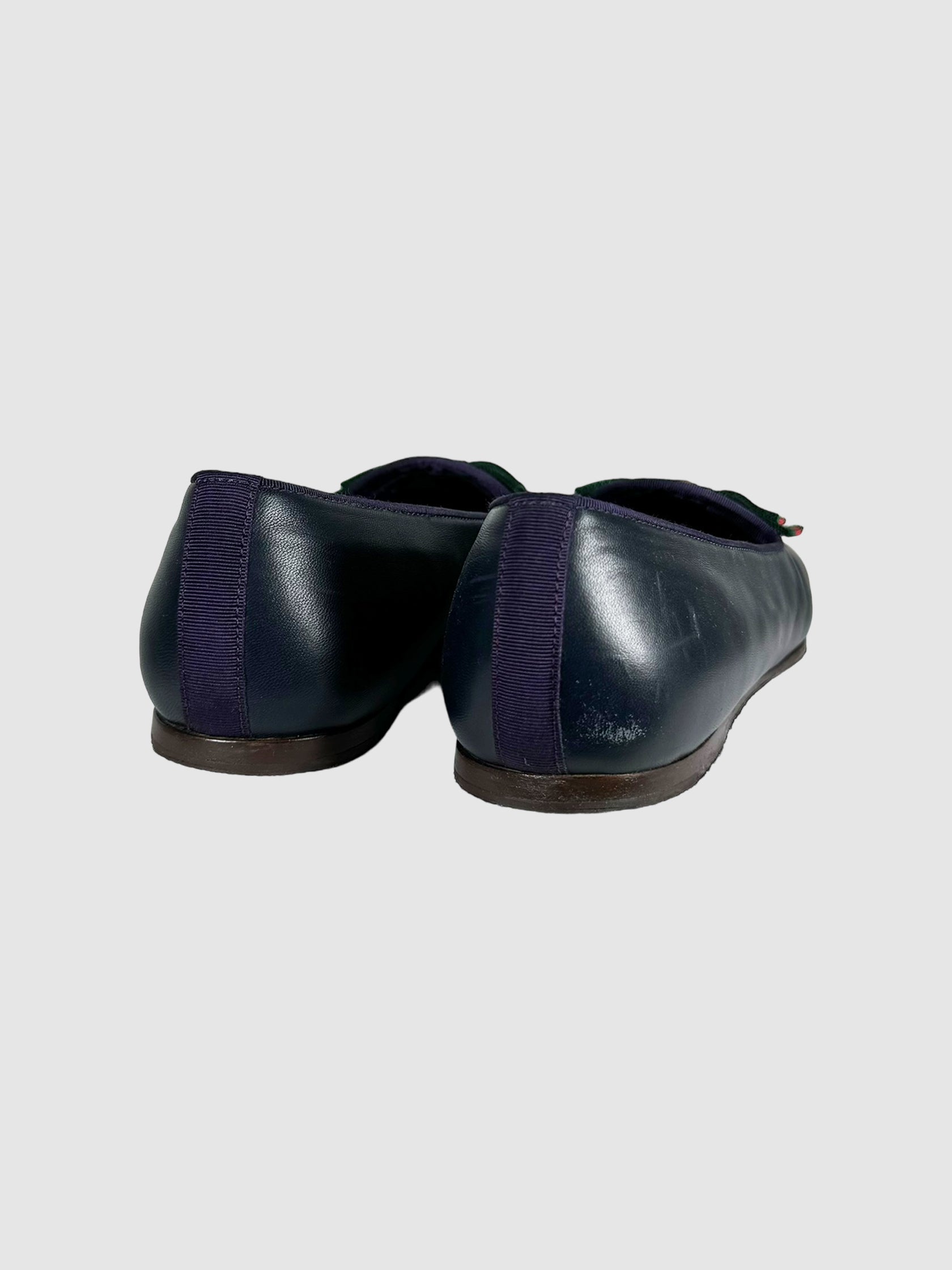 Leather Square Toe Loafers - Size 39