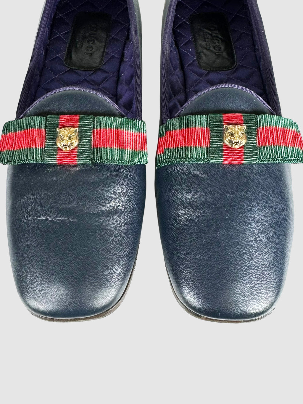 Leather Square Toe Loafers - Size 39