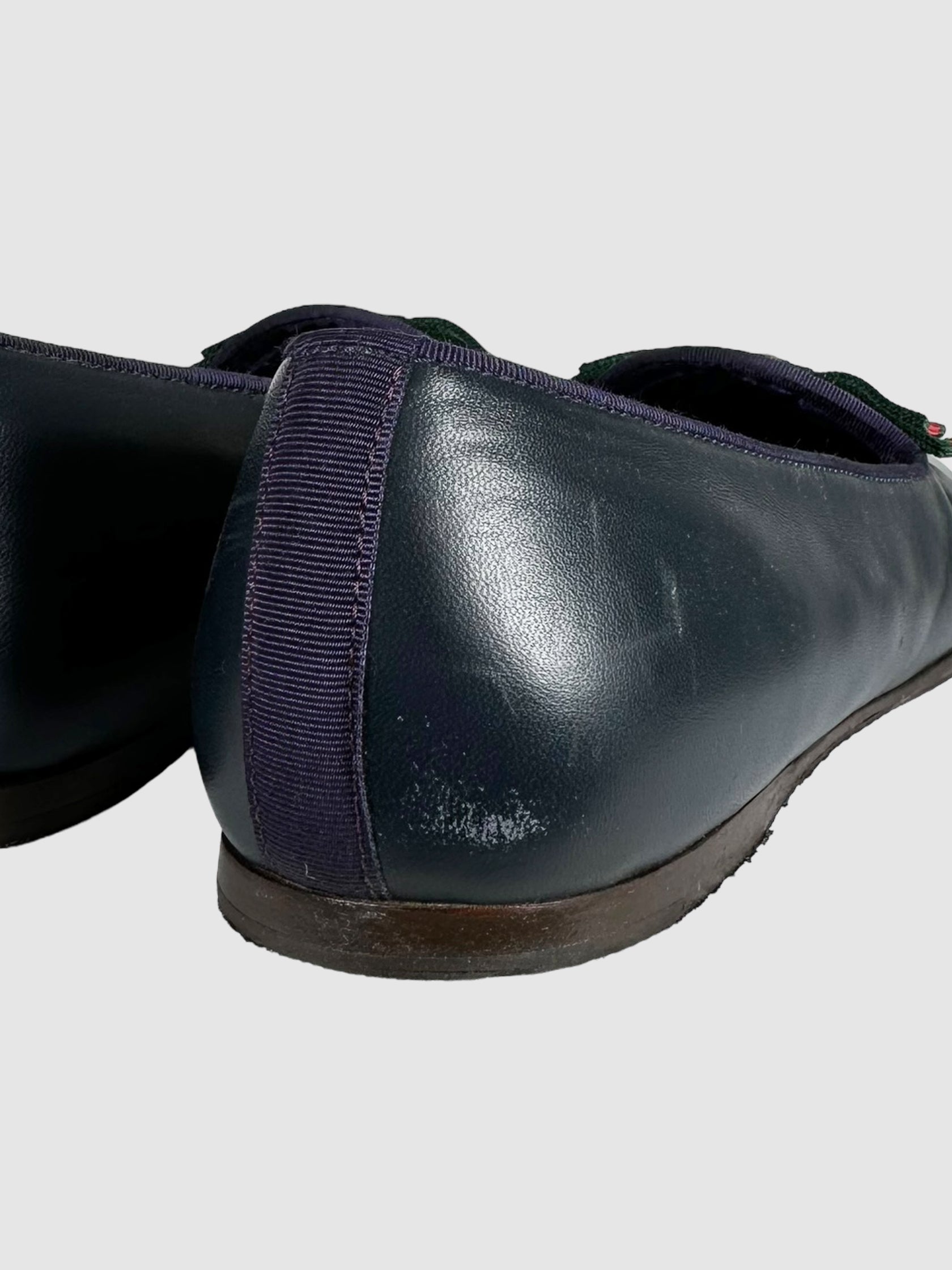 Leather Square Toe Loafers - Size 39