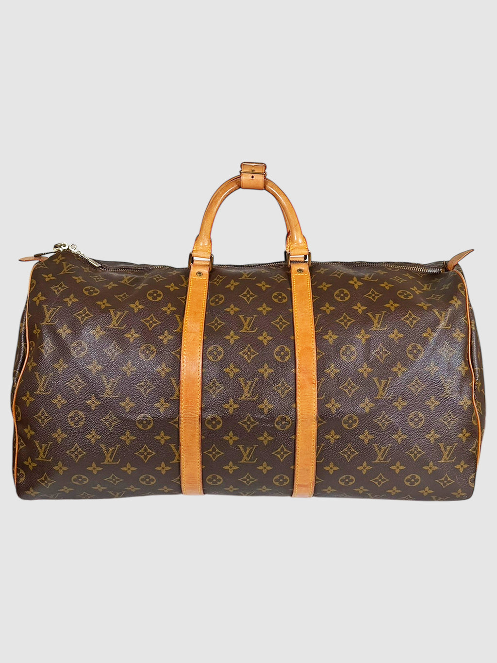 Louis Vuitton Brown Monogram Canvas Keepall 55 Travel Bag luxury designer resale consignment toronto secondhand canada 